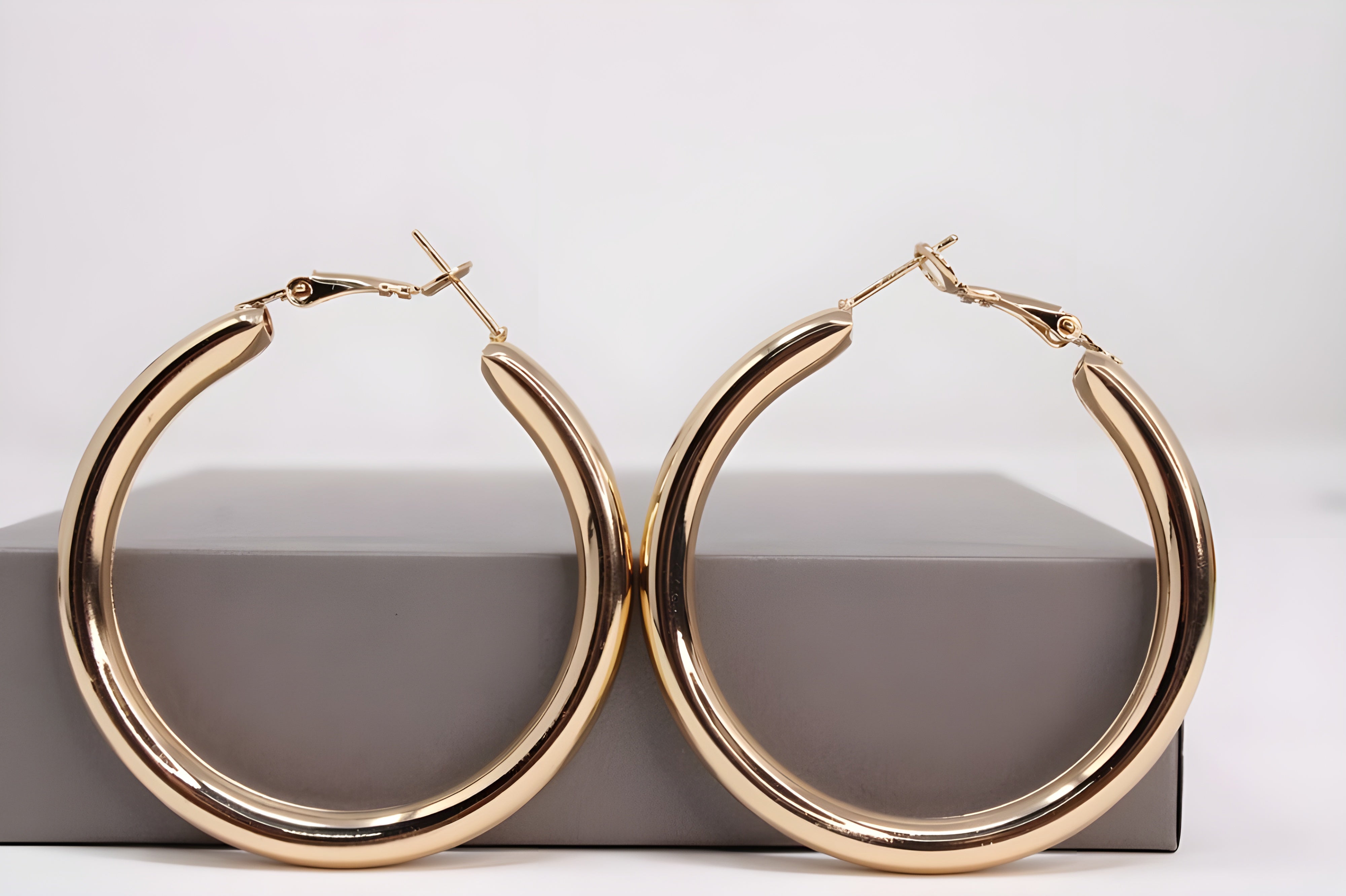 Radiant Aura Golden Hoop Earrings