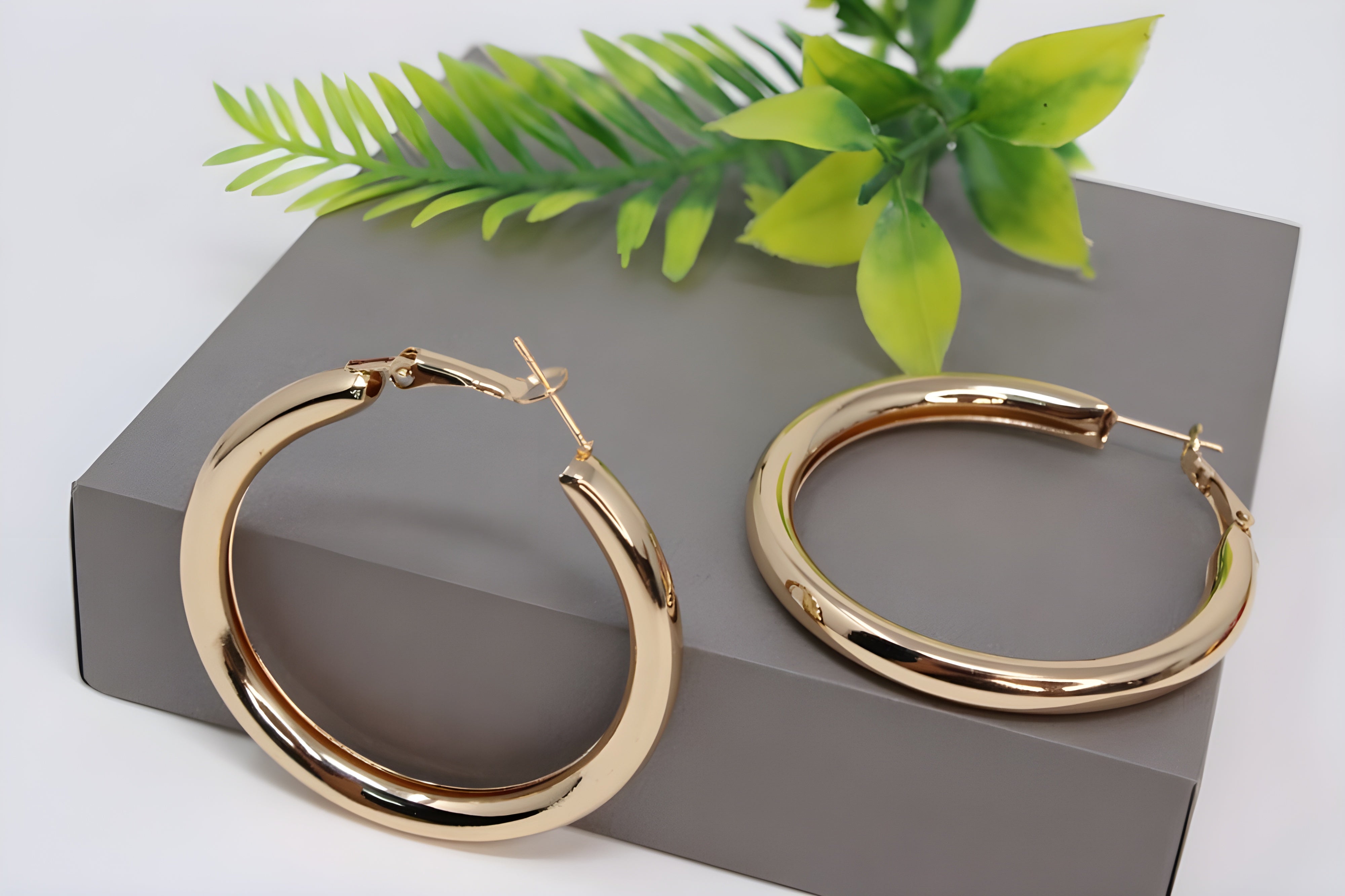 Radiant Aura Golden Hoop Earrings