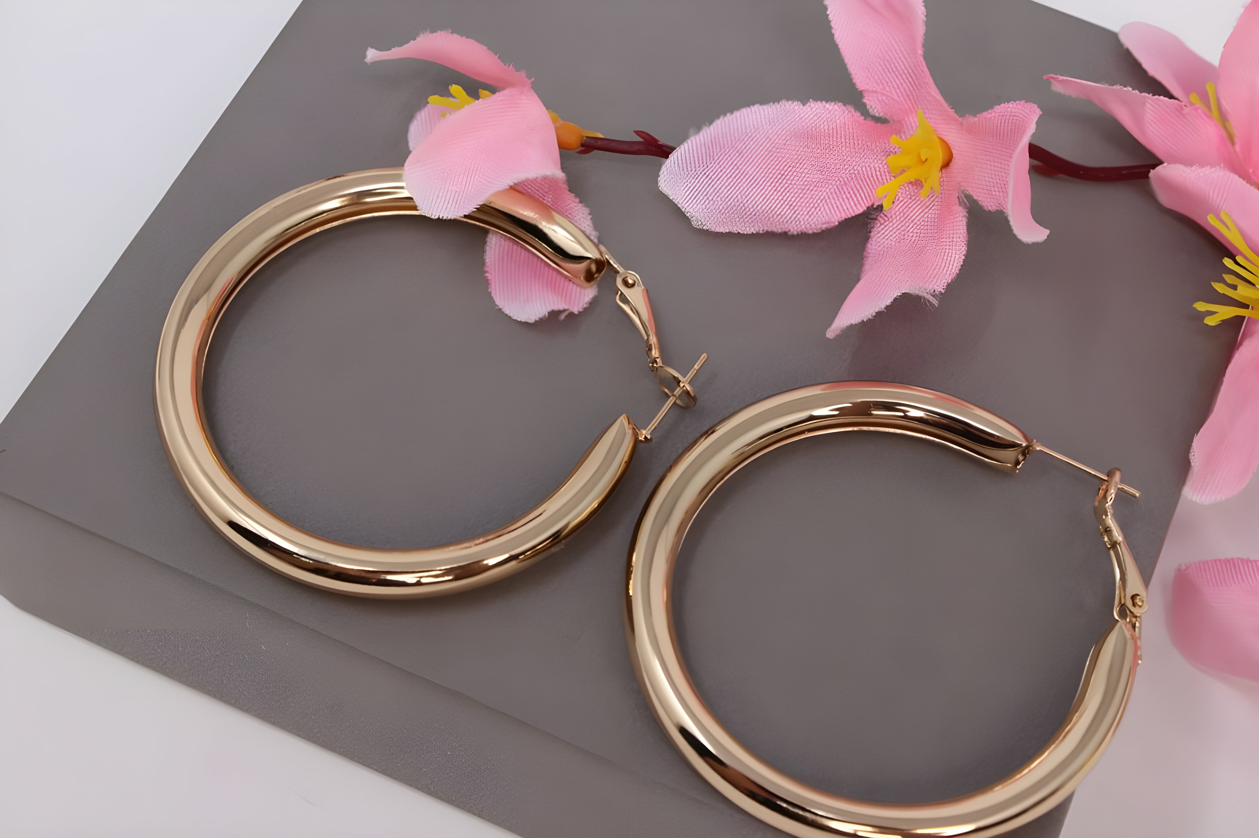 Radiant Aura Golden Hoop Earrings