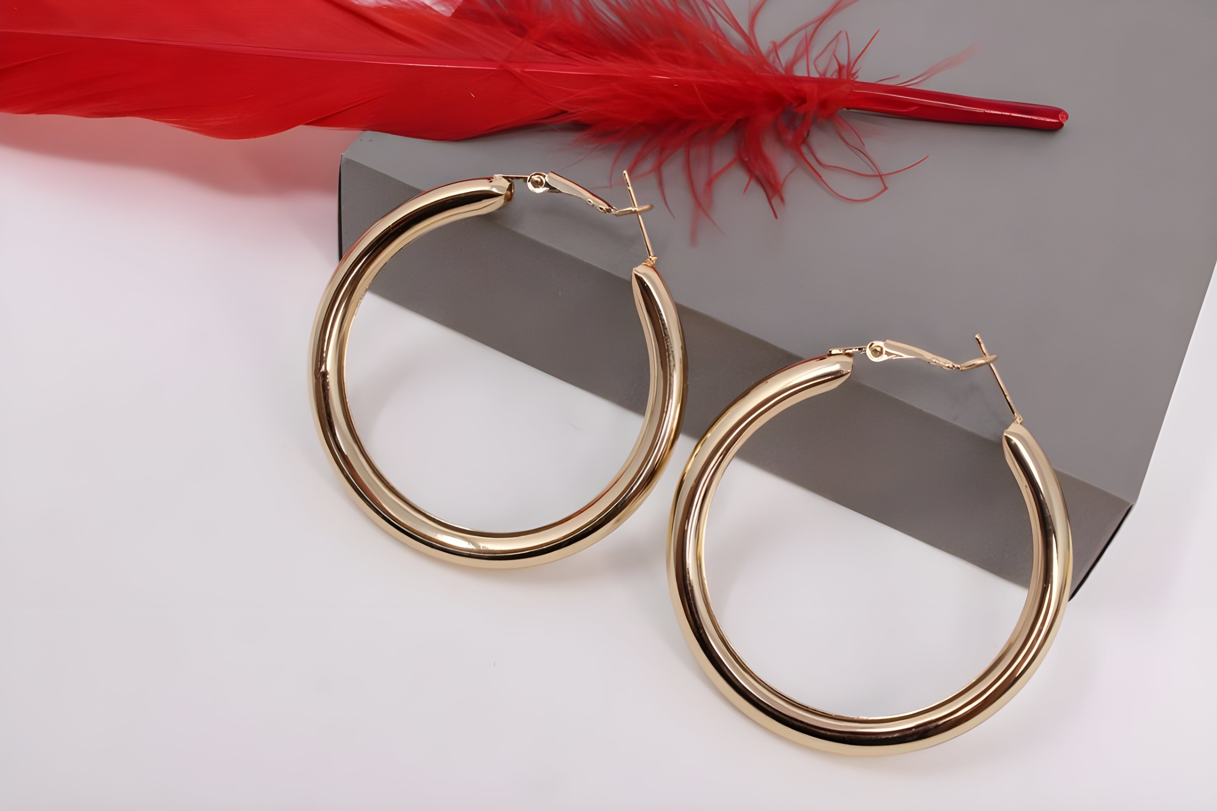 Radiant Aura Golden Hoop Earrings