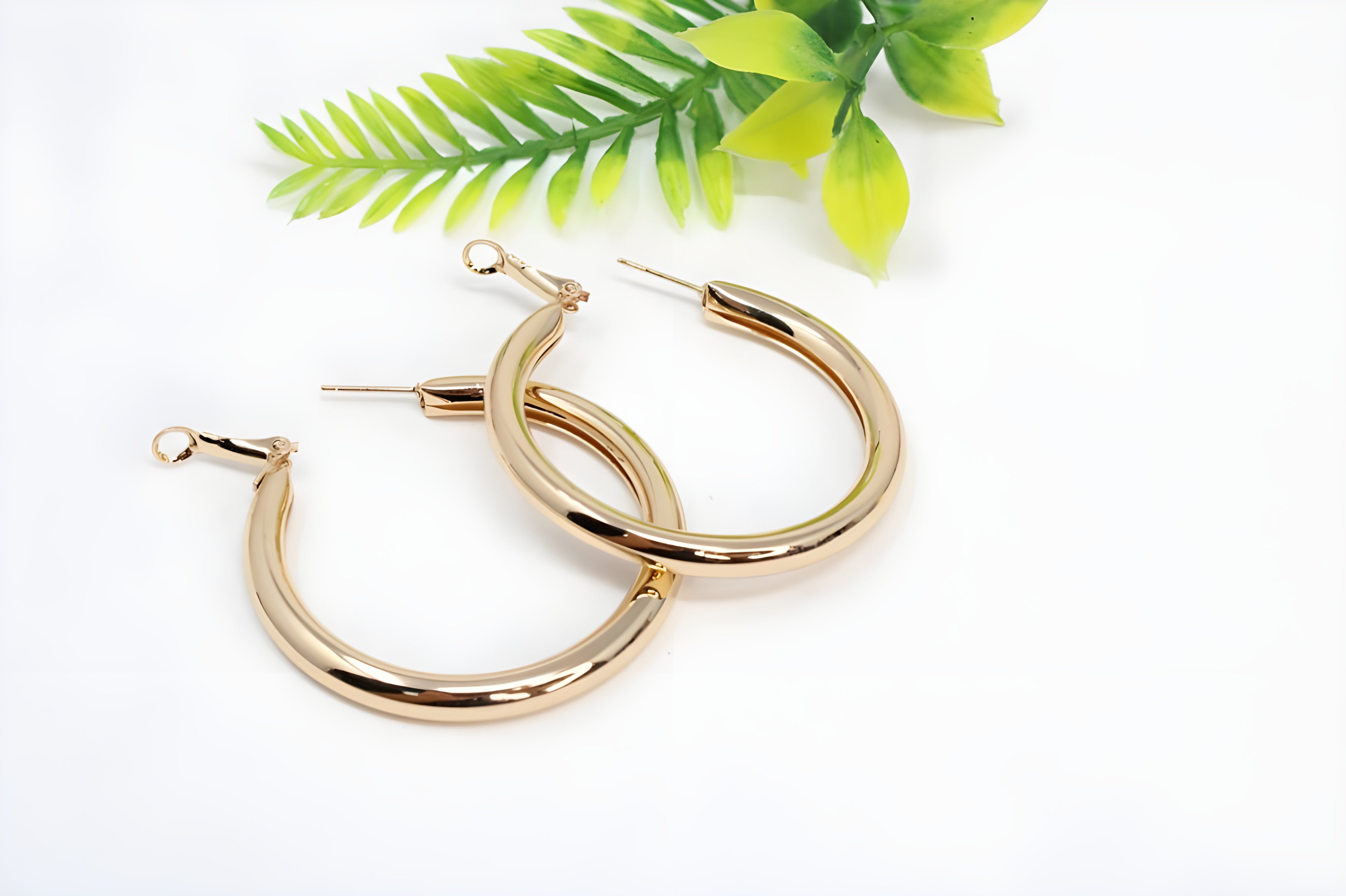 Radiant Aura Golden Hoop Earrings