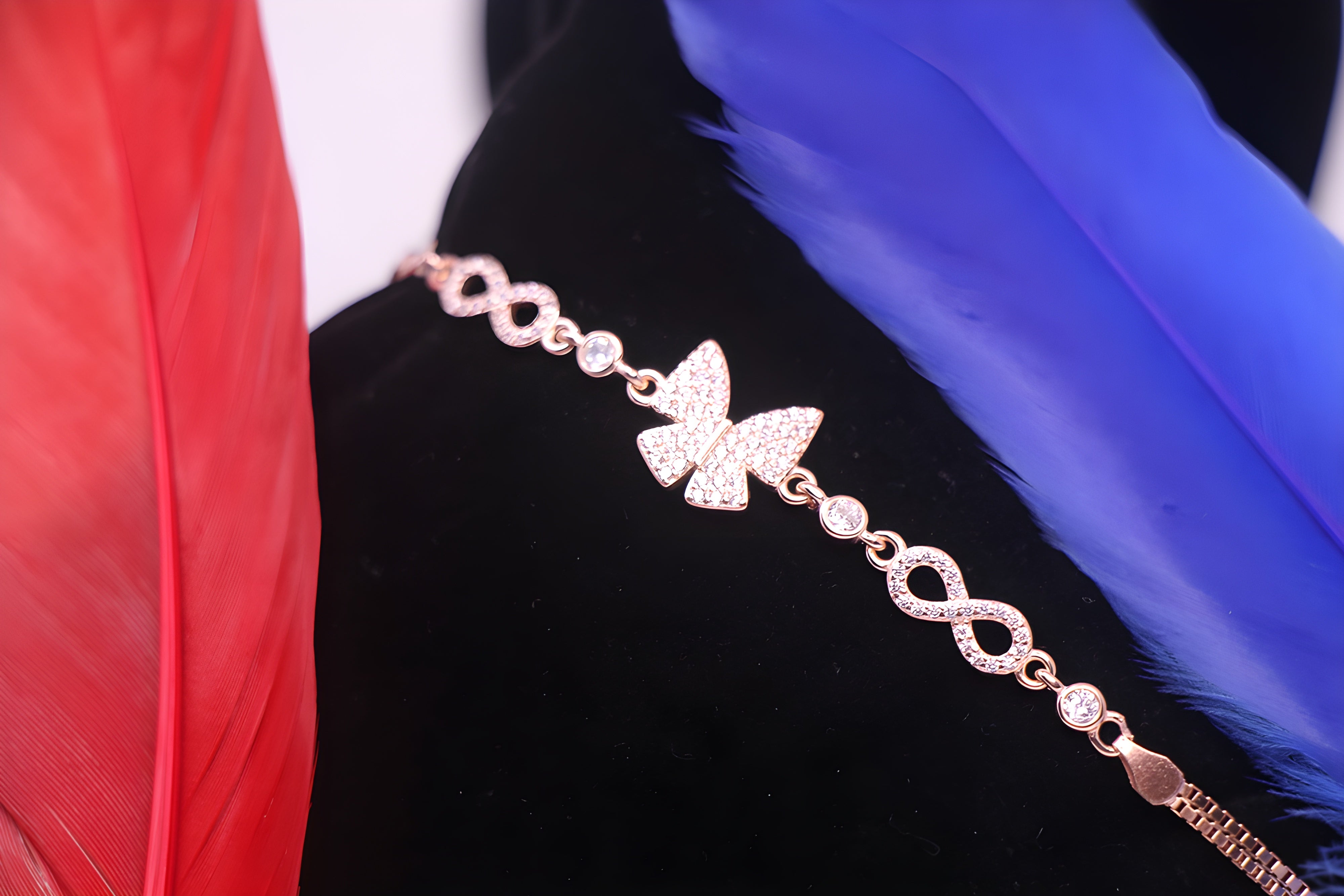 Golden Flutter Swarovski Crystal Butterfly Bracelet