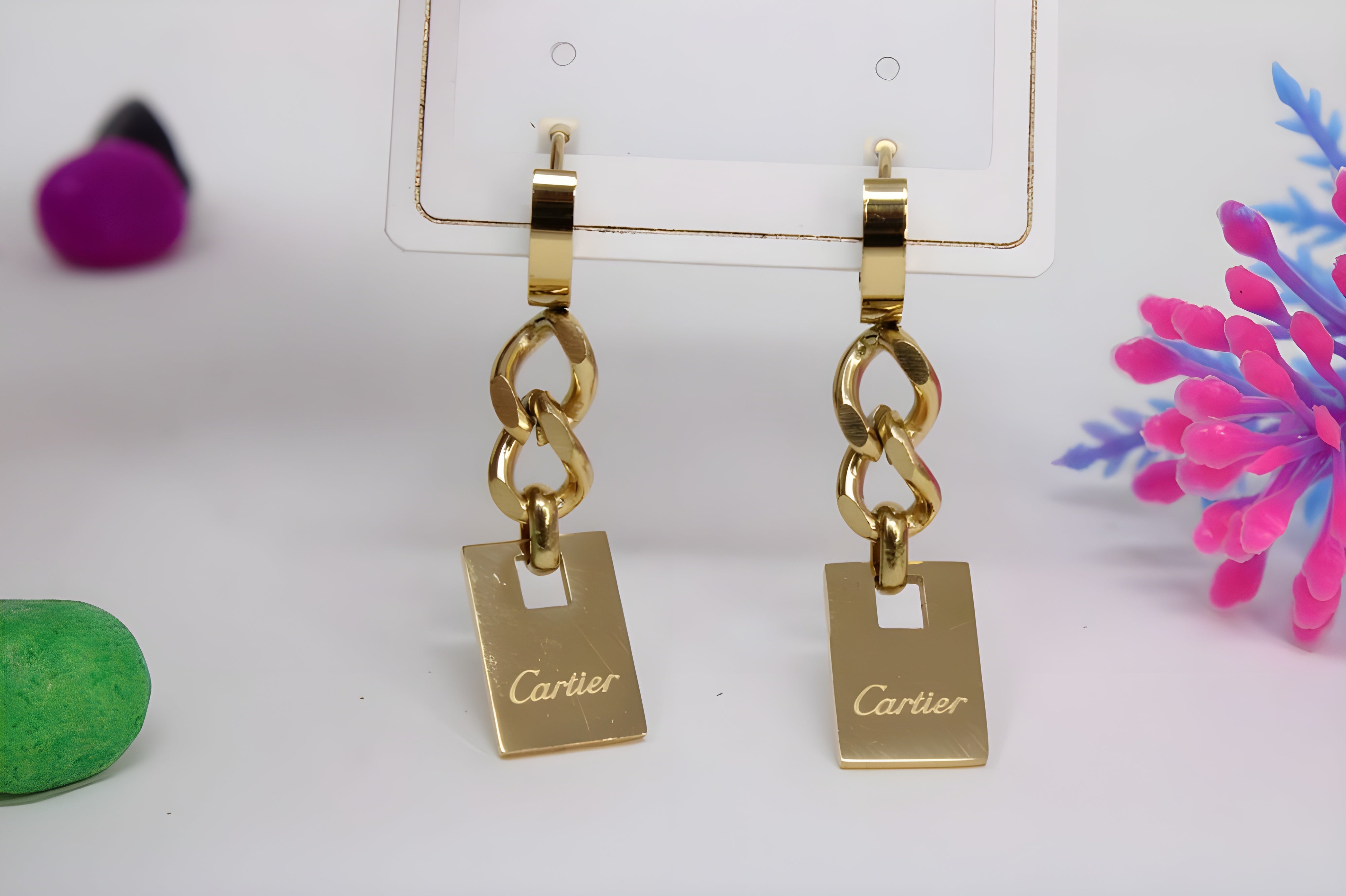 Golden Grace Cartier Logo Earrings