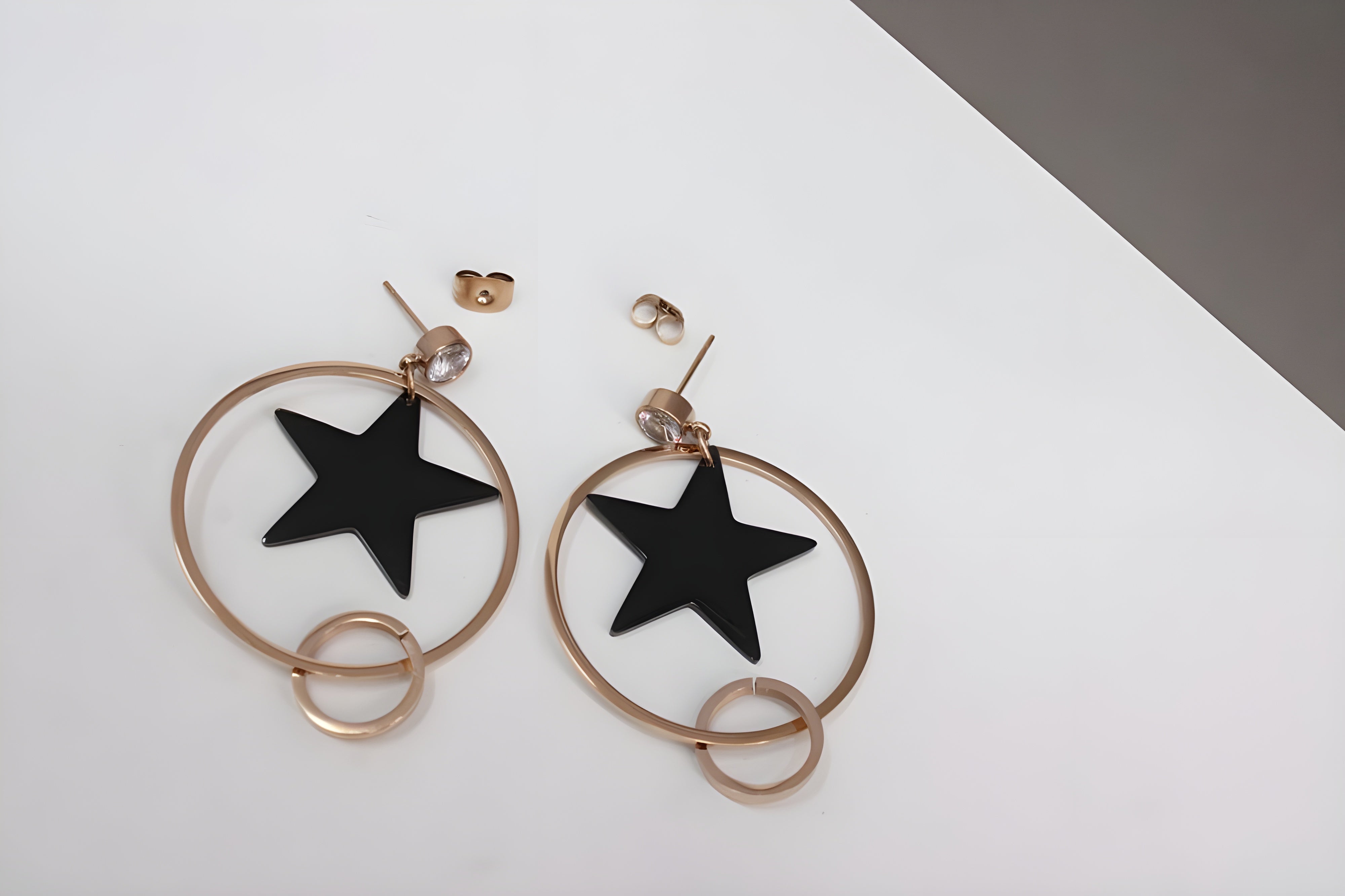 Sparkling Cosmos Gold Drop Earrings