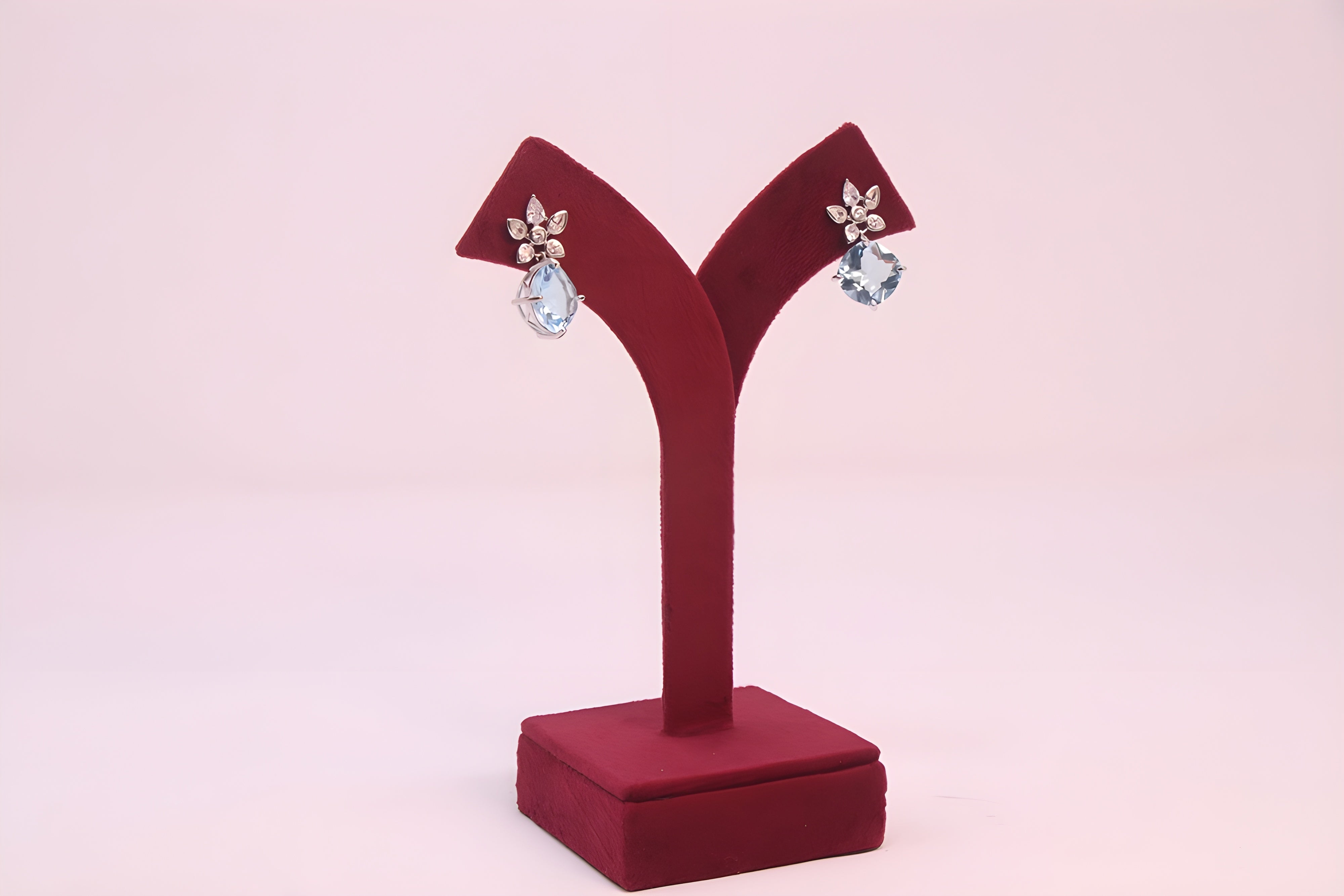 Sterling Silver Floral Elegance VeeLux Premium Crystal Earrings