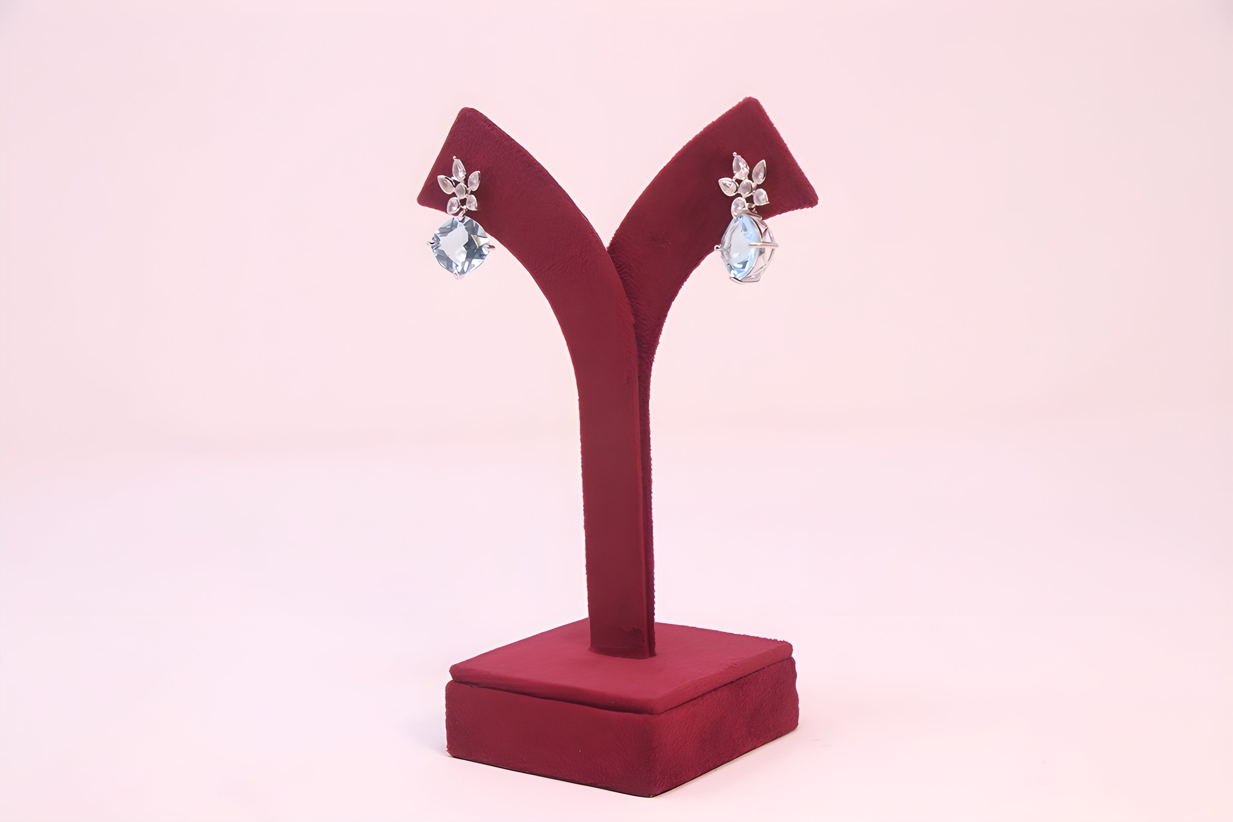 Sterling Silver Floral Elegance VeeLux Premium Crystal Earrings