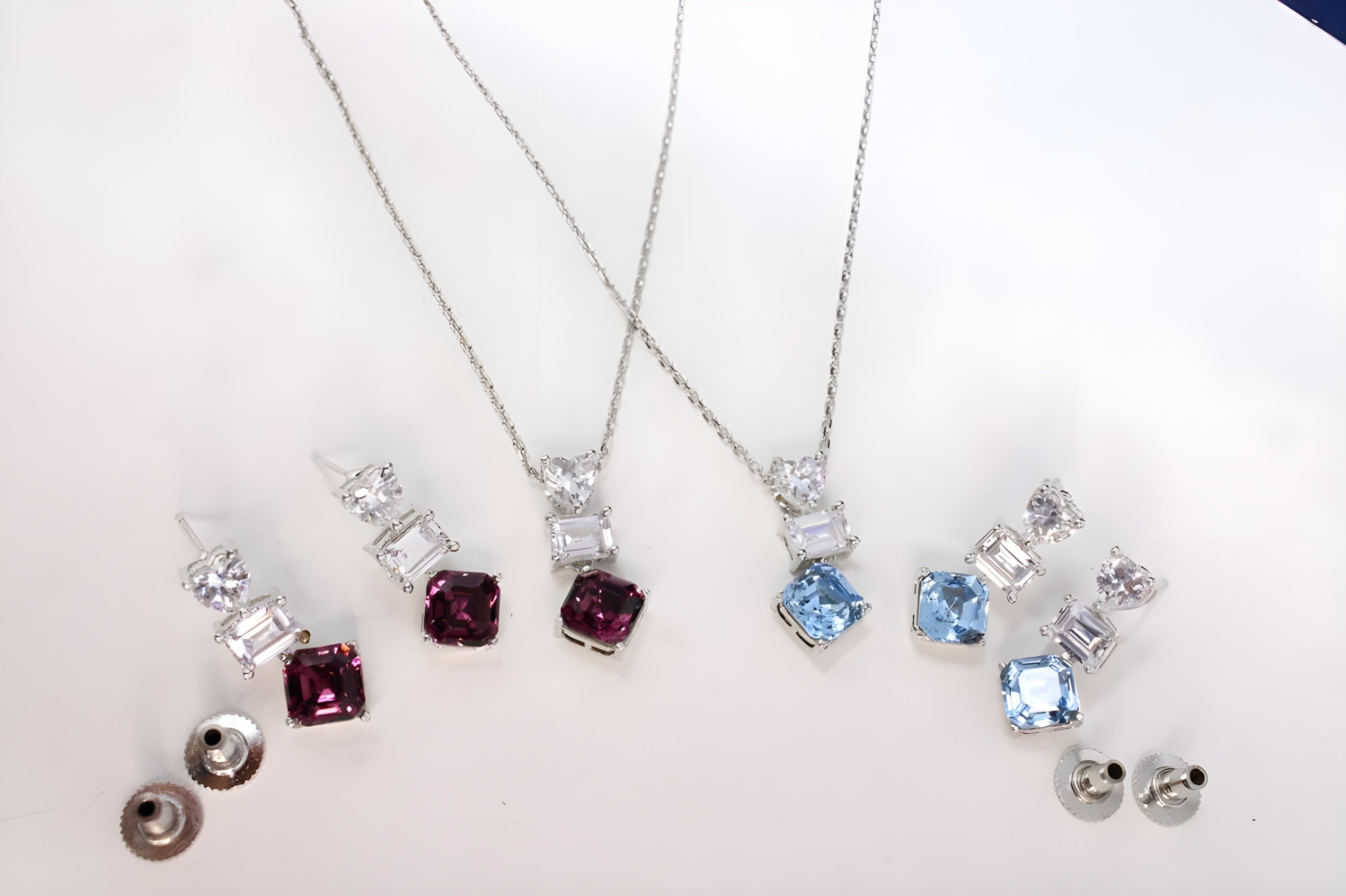 Royal Elegance Square Crystal Pendant Set