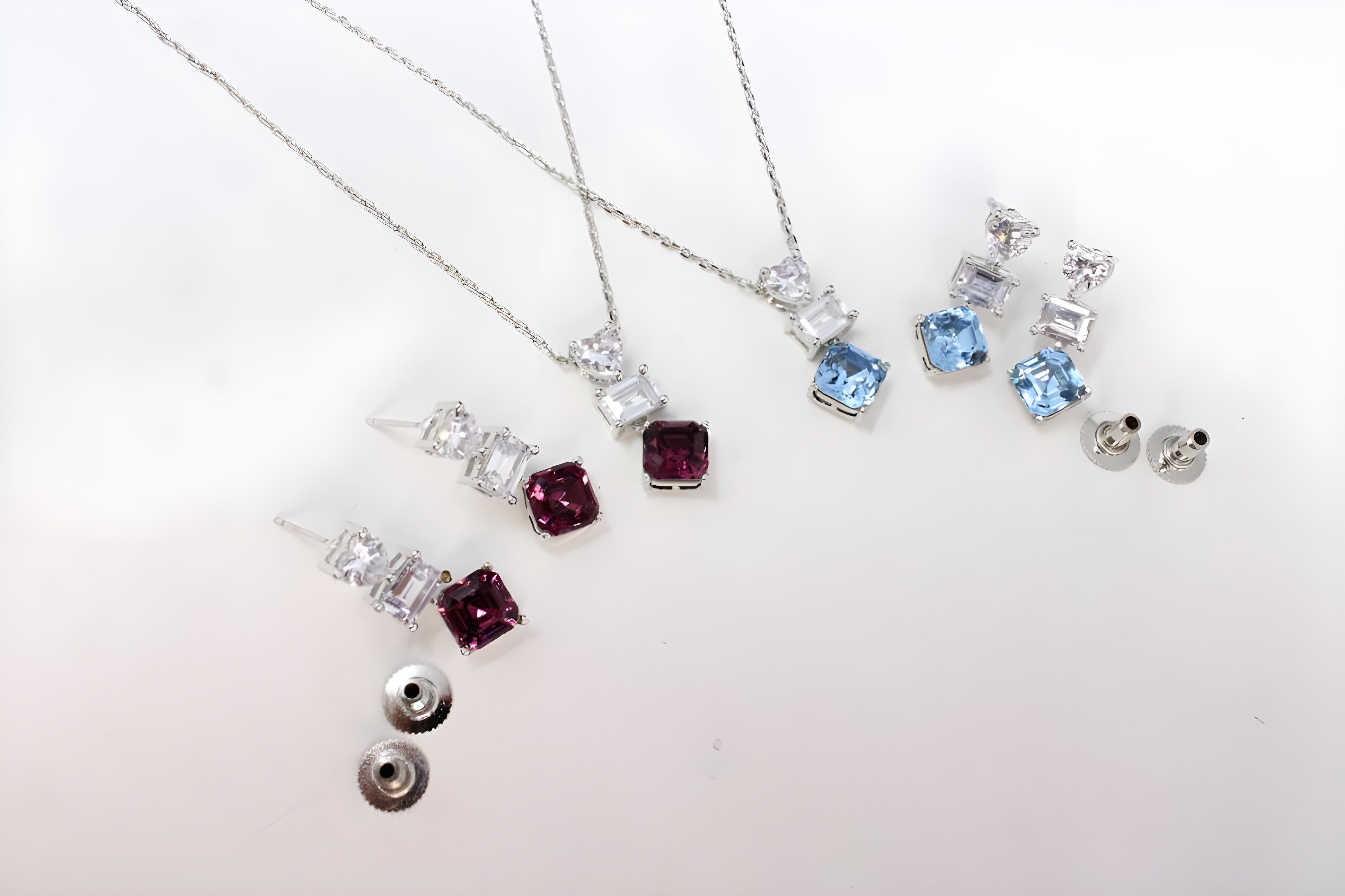 Royal Elegance Square Crystal Pendant Set