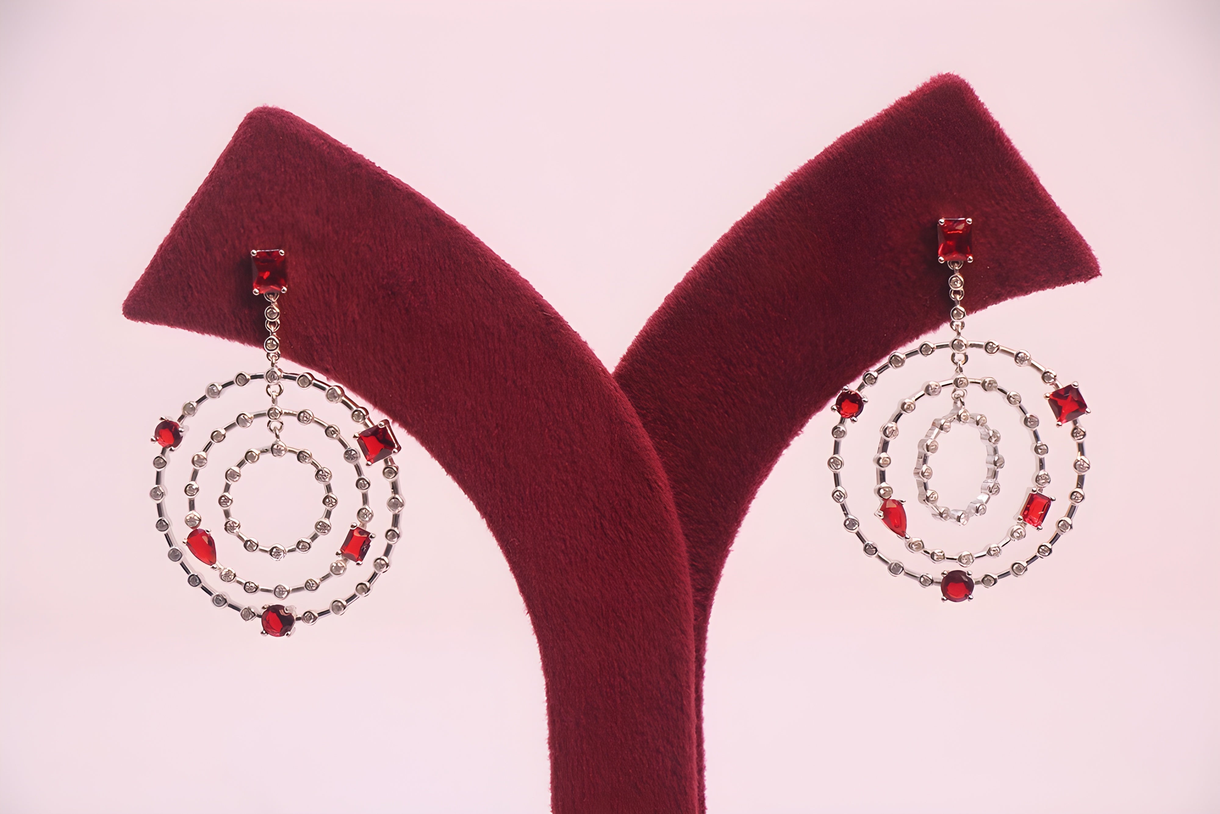 Scarlet Sparkle VeeLux Premium Crystal Sterling Silver Earrings