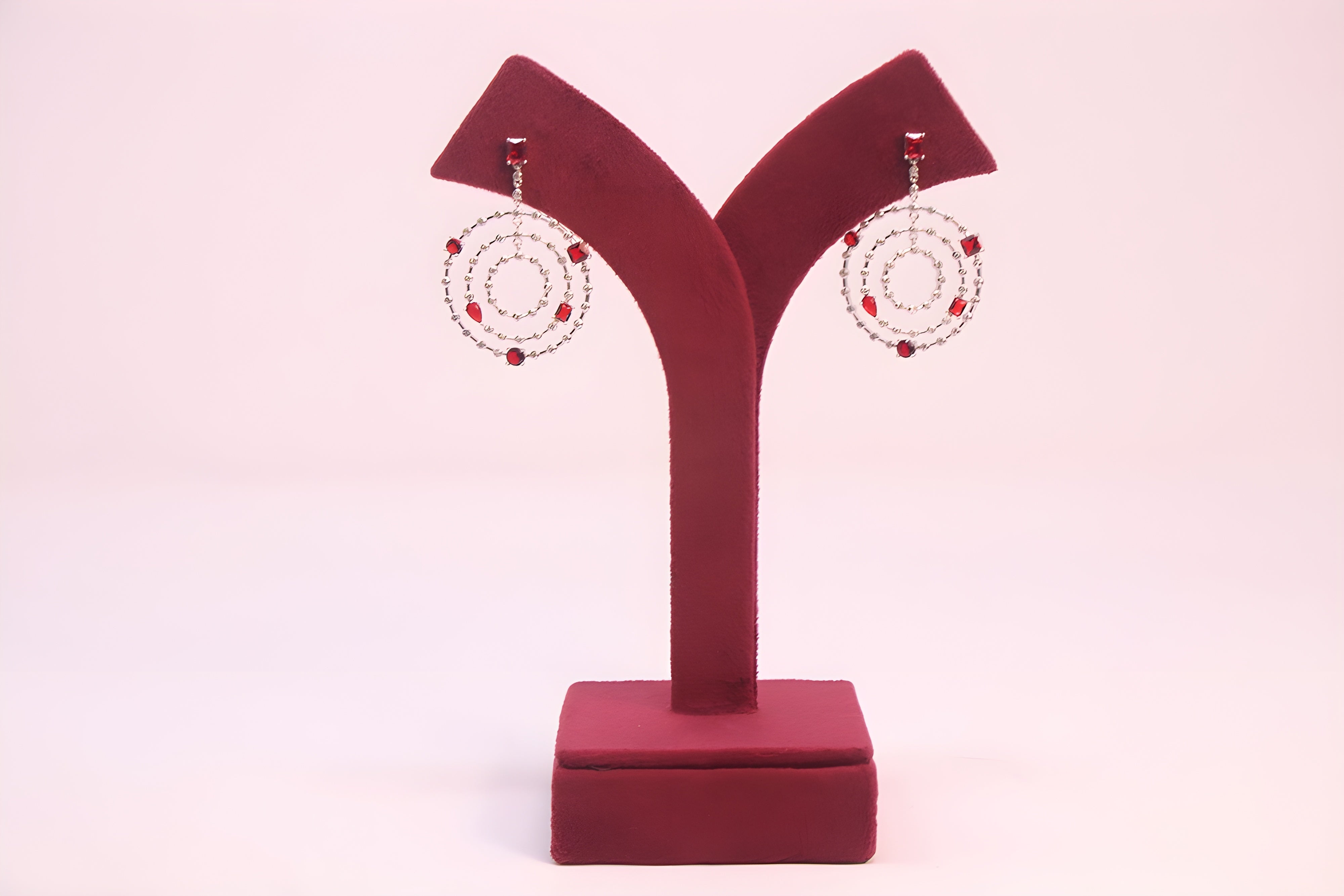 Scarlet Sparkle VeeLux Premium Crystal Sterling Silver Earrings