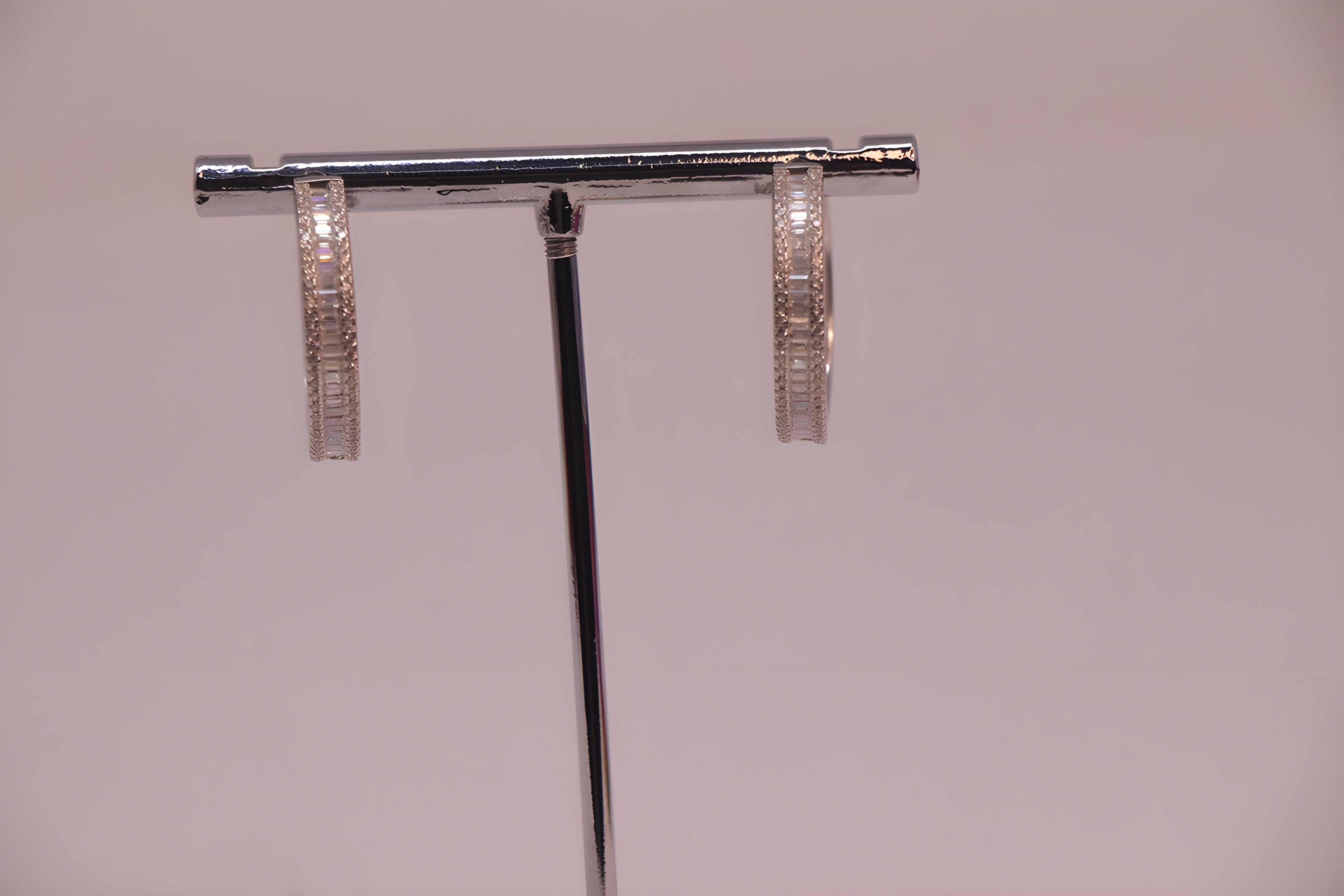 Swarovski Sparkle Sterling Silver Loop Earrings