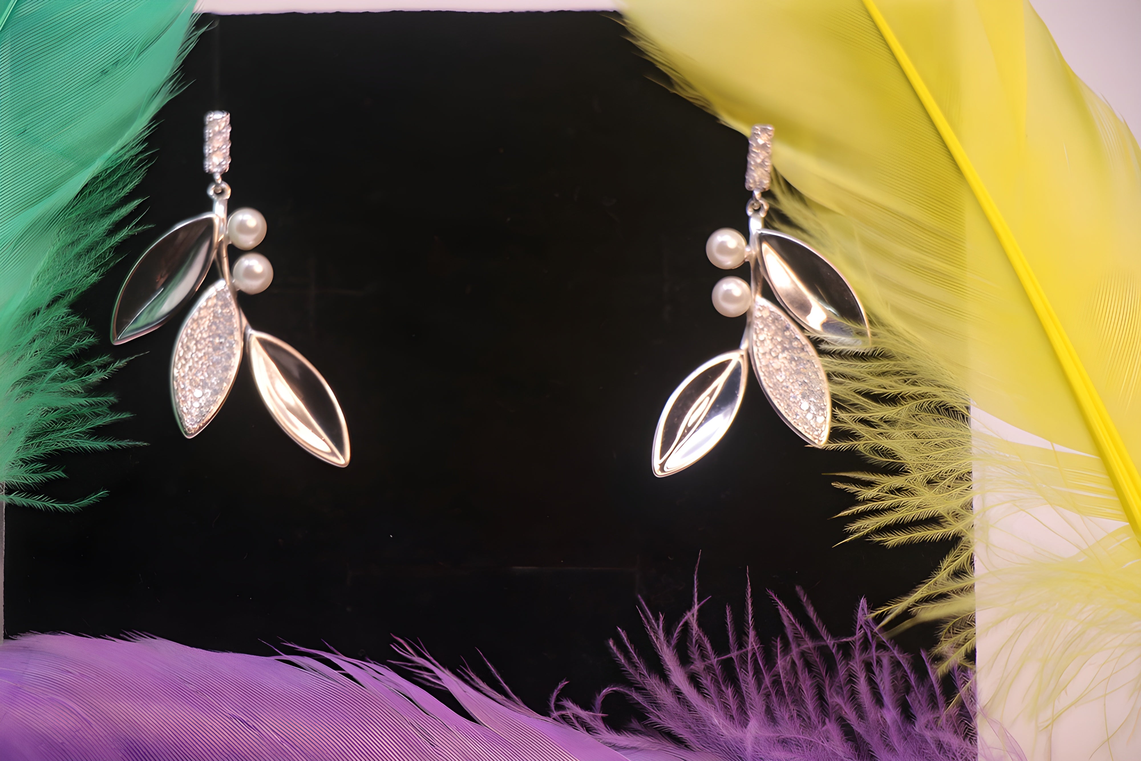 Whispering Willow Sterling Silver Leaf Earrings