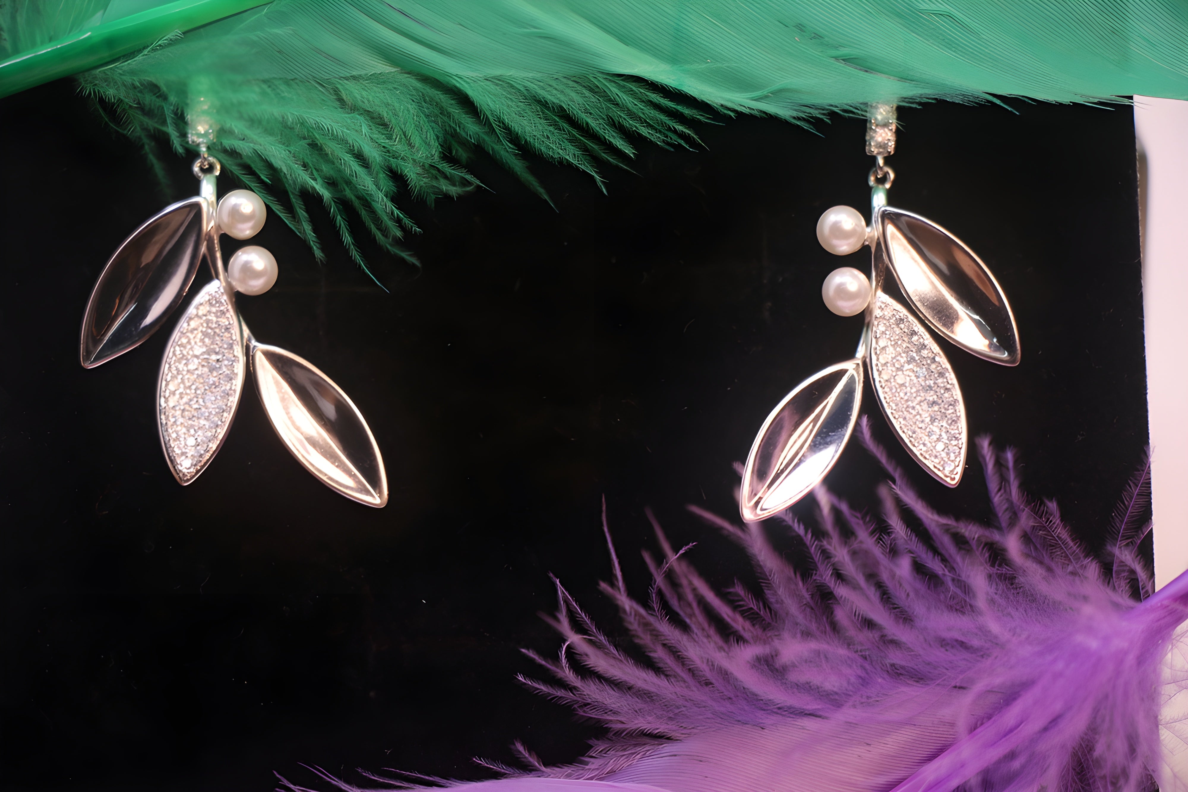 Whispering Willow Sterling Silver Leaf Earrings