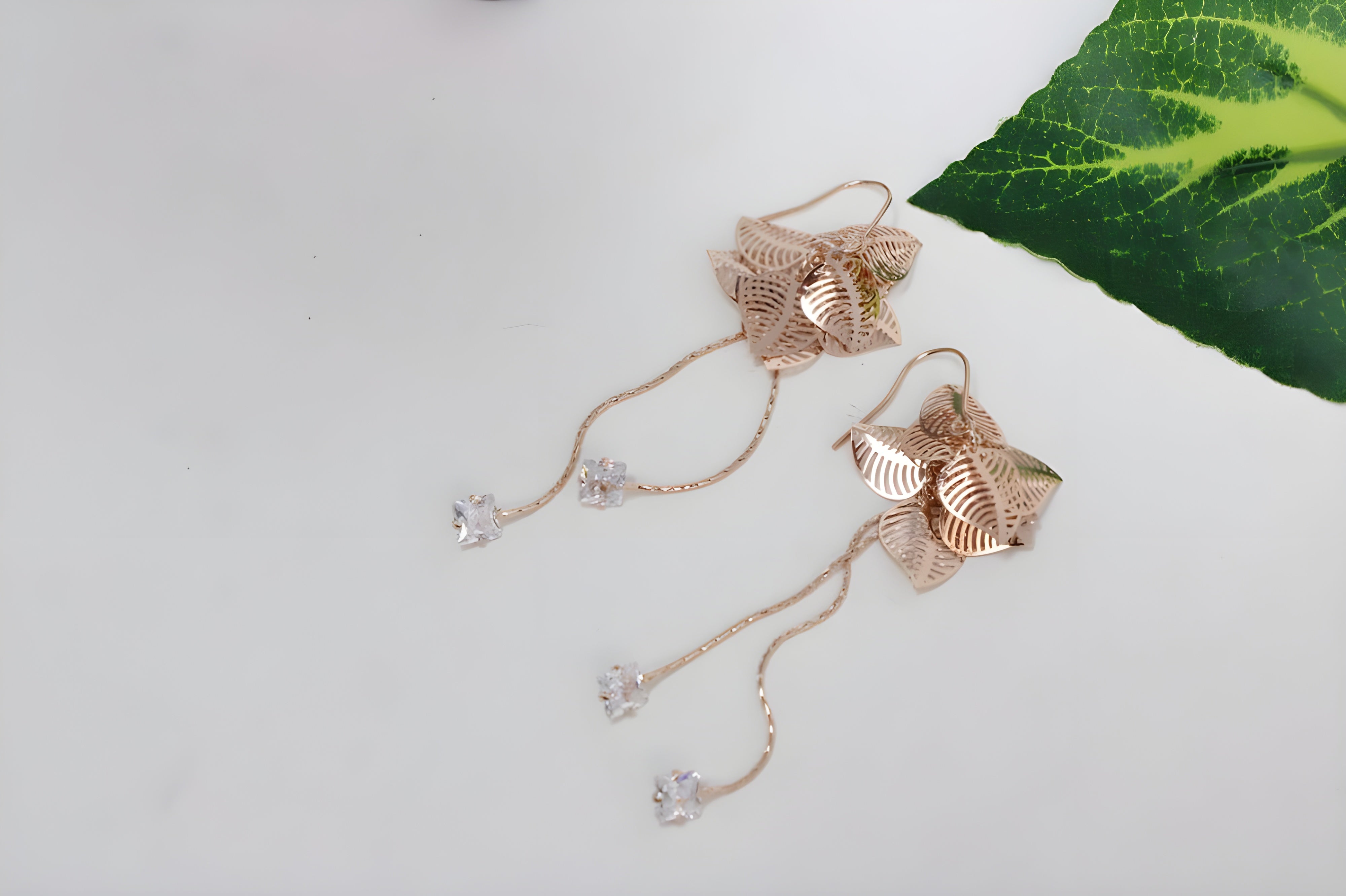 Enchanted Leaf Diamond Earrings