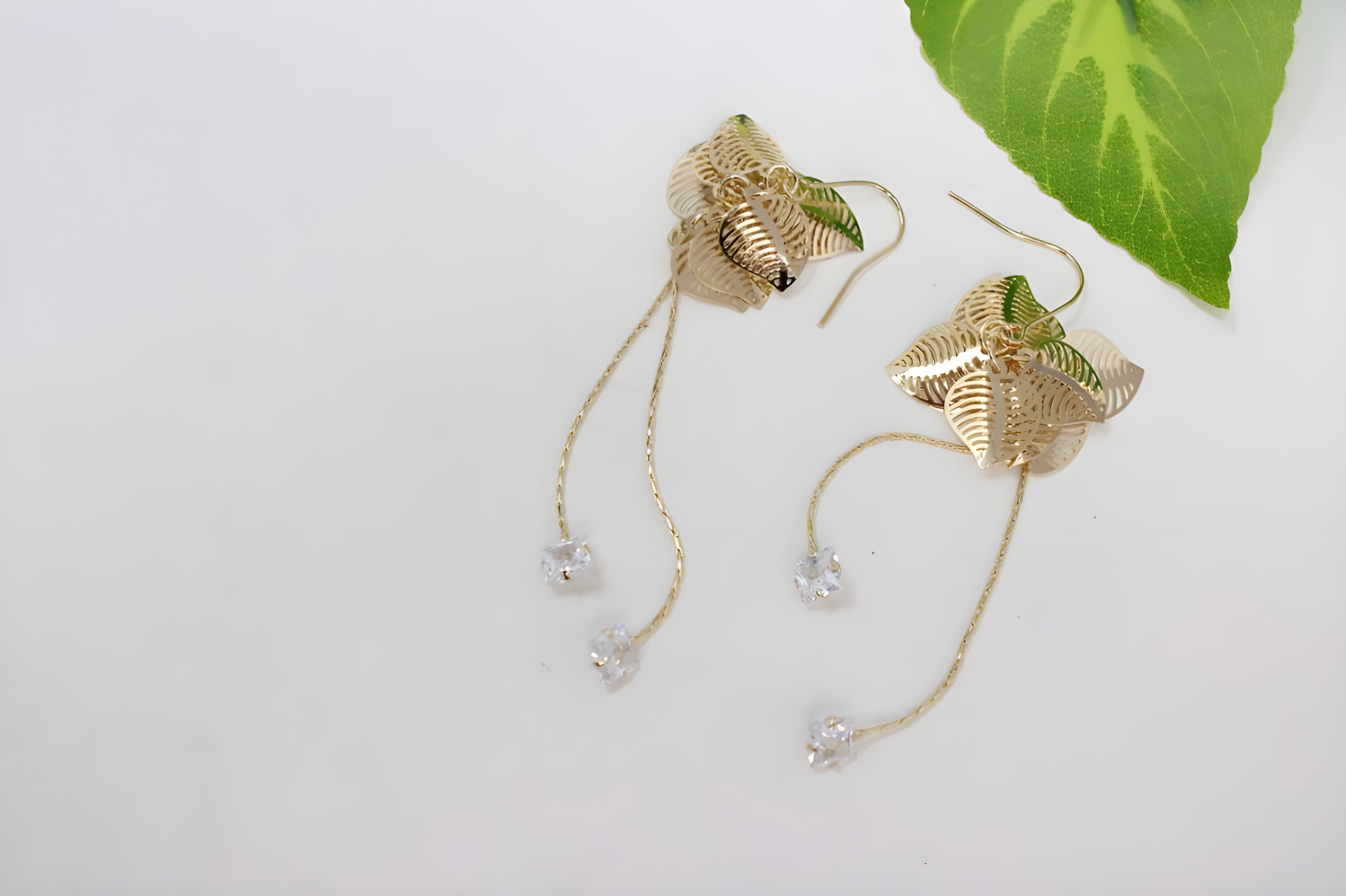 Enchanted Leaf Diamond Earrings