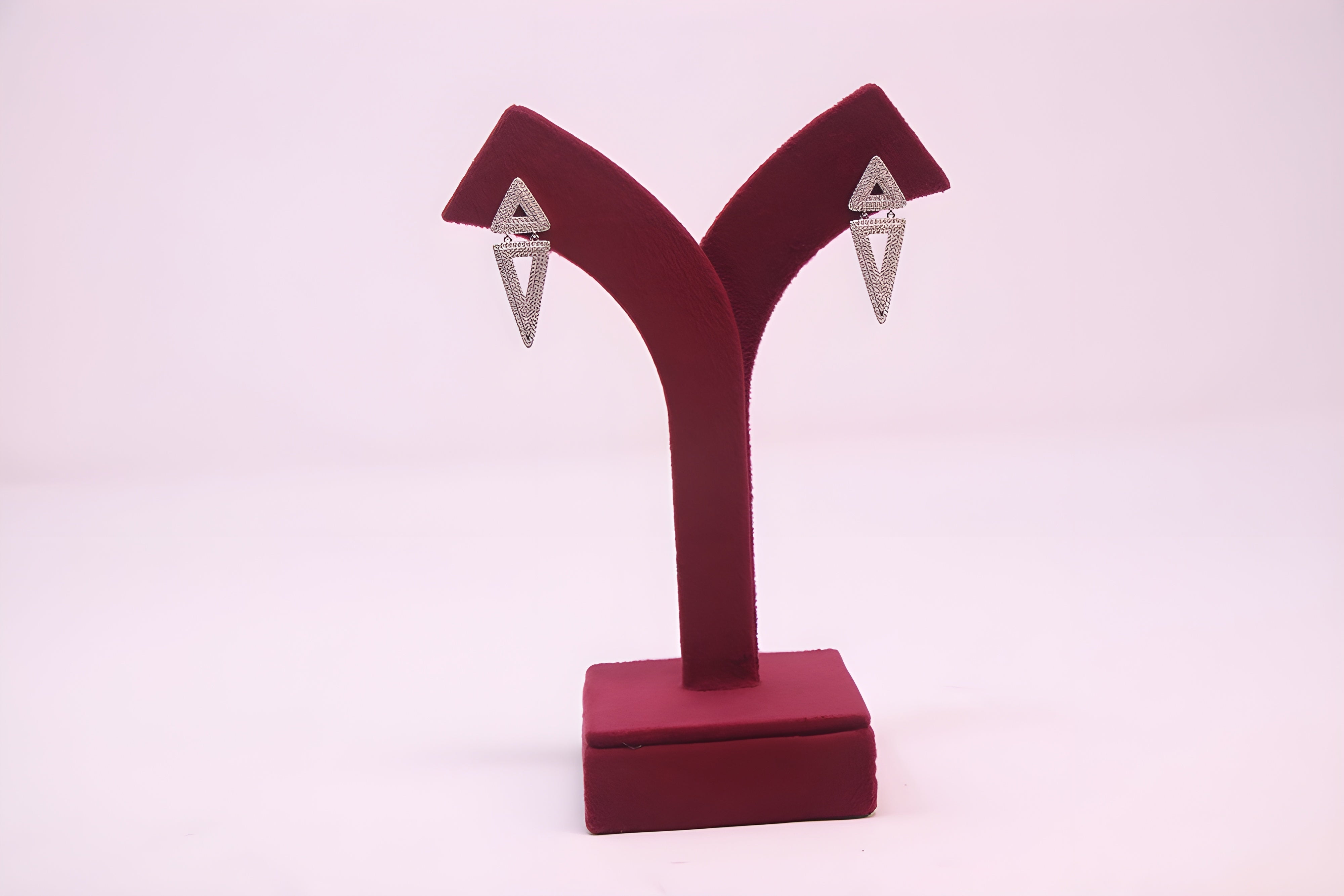 Silver Serenity VeeLux Premium Crystal Triangle Earrings