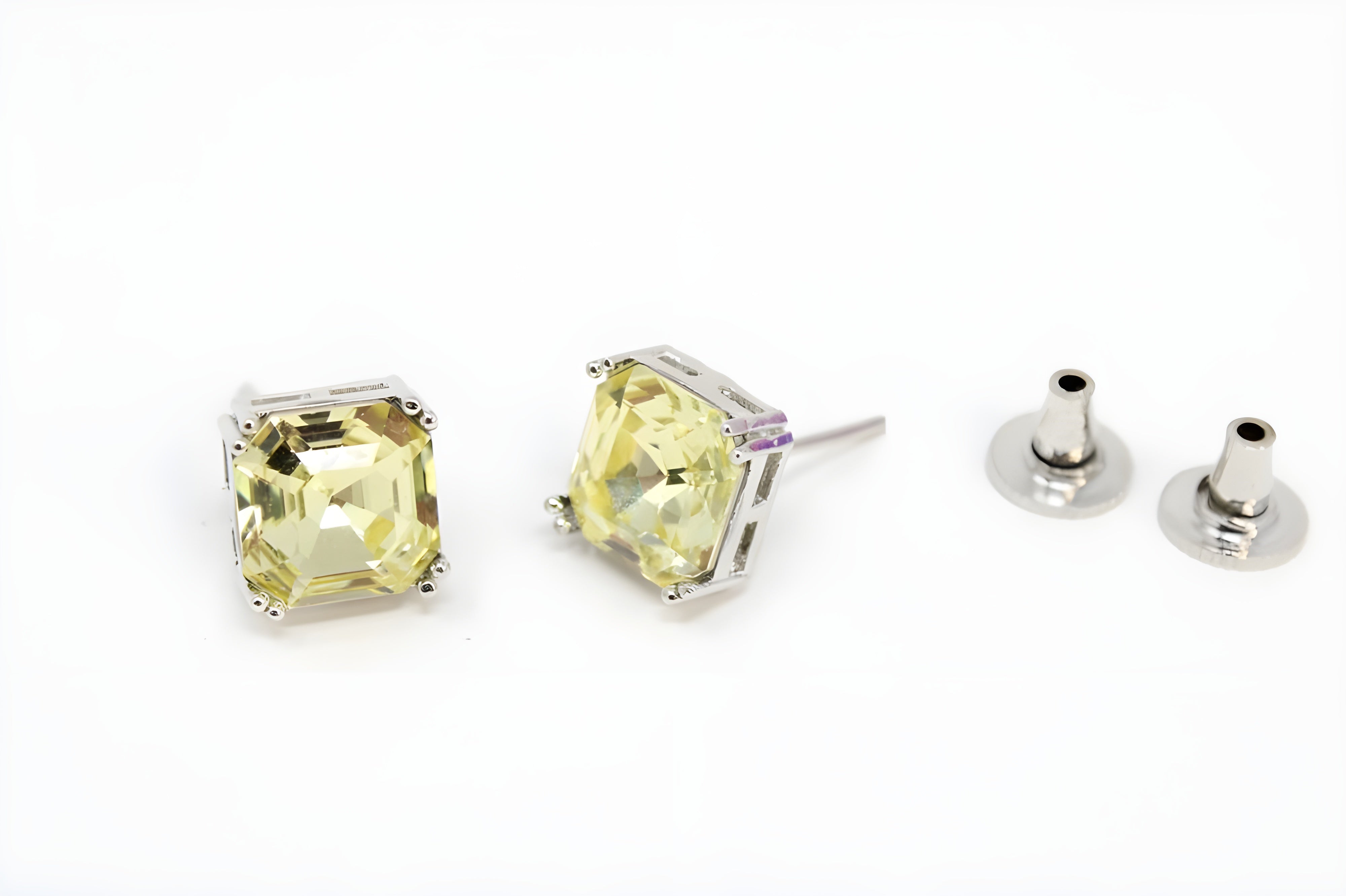 Radiant Canary Cushion-Cut Stud Earrings