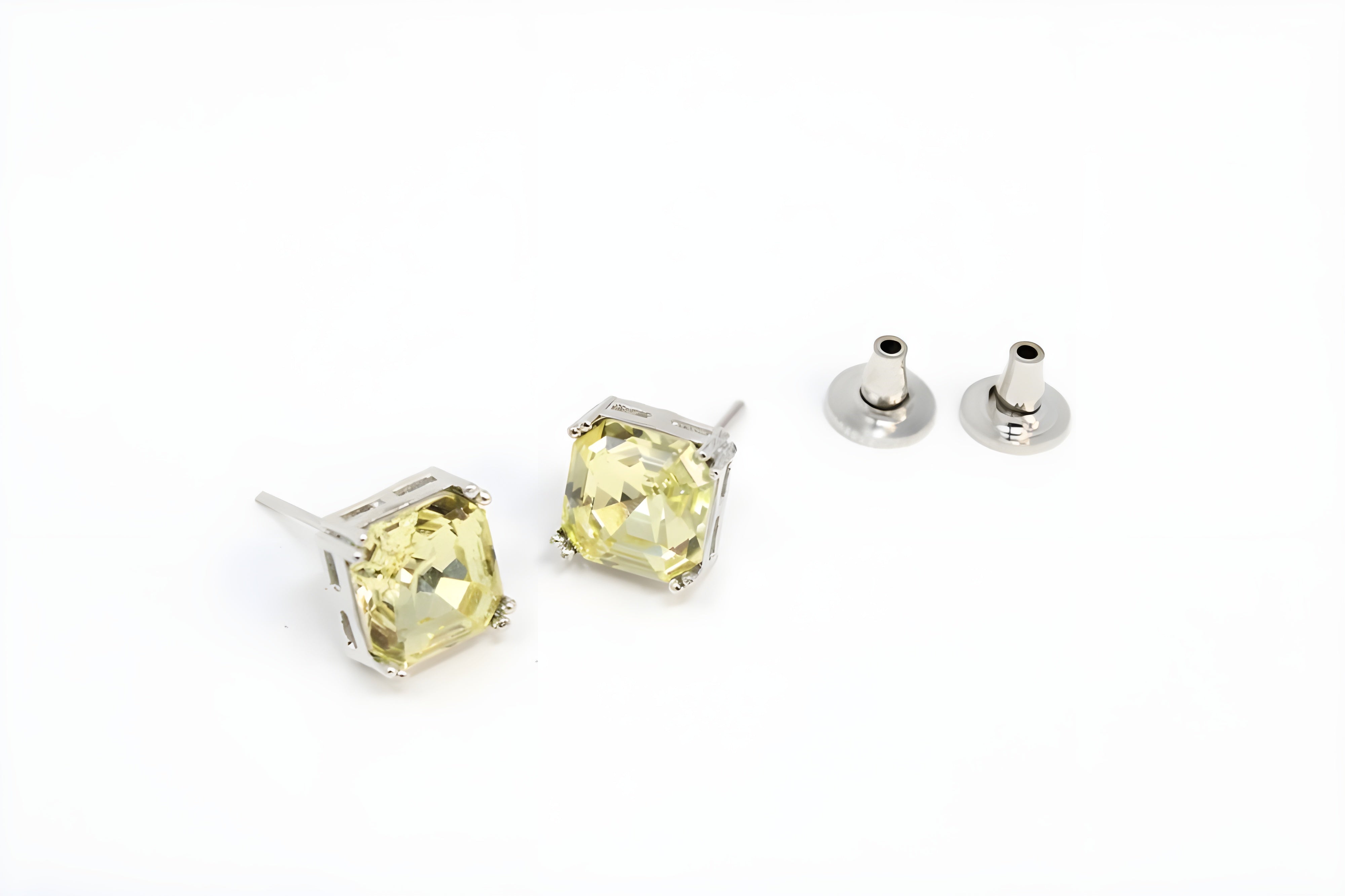 Radiant Canary Cushion-Cut Stud Earrings