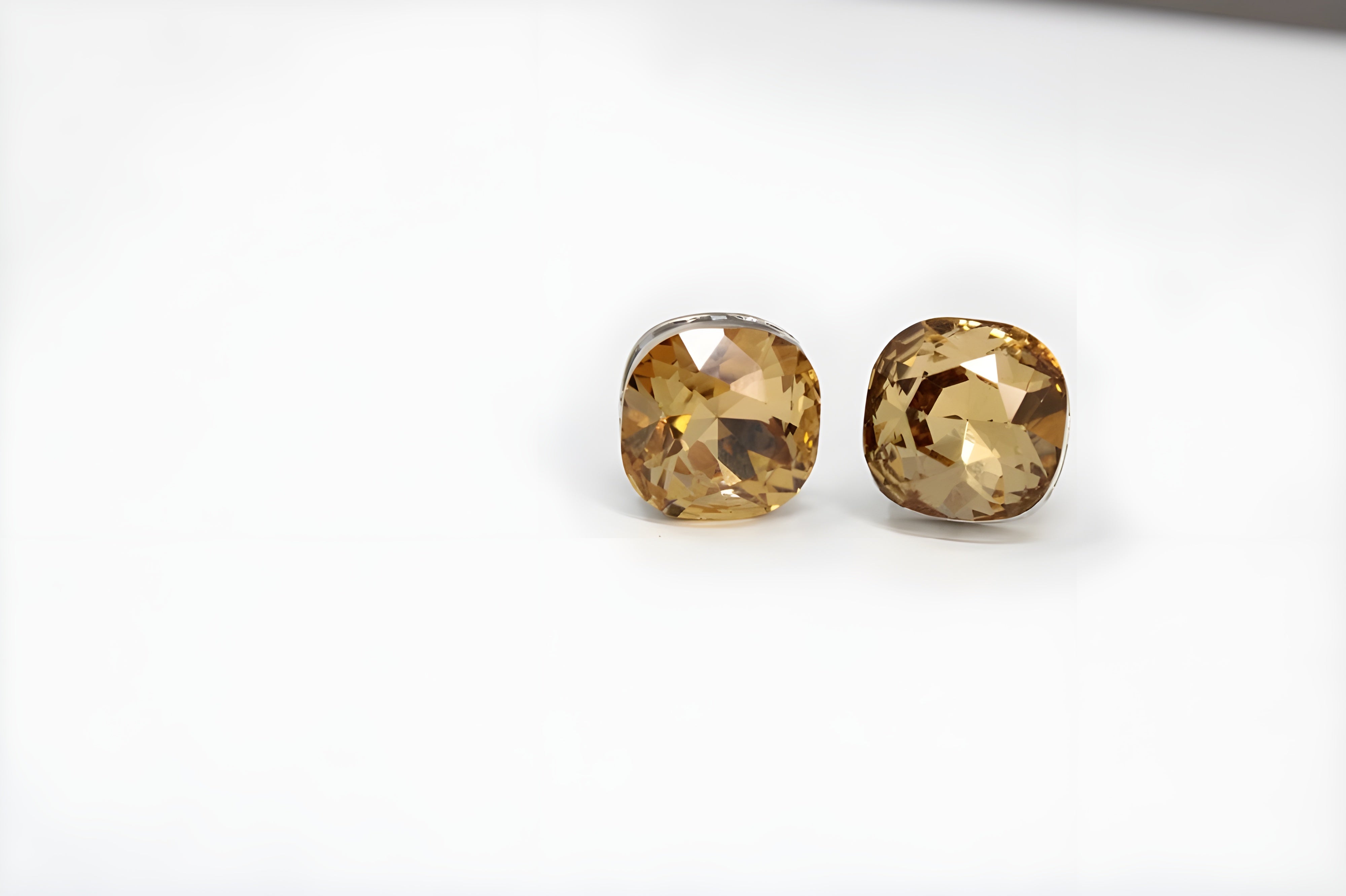 Cushion-Cut Crystal Stud Earrings