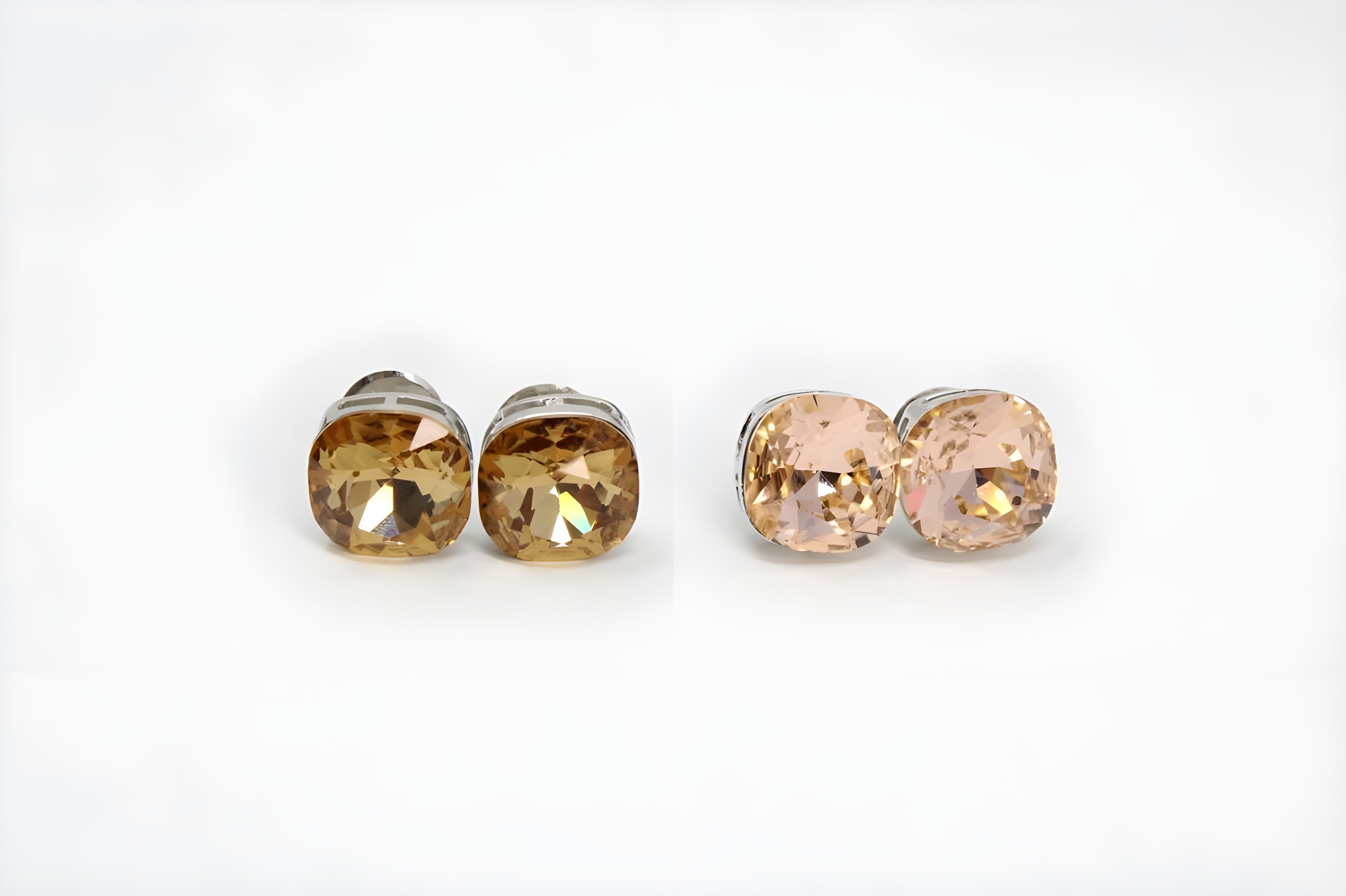 Cushion-Cut Crystal Stud Earrings