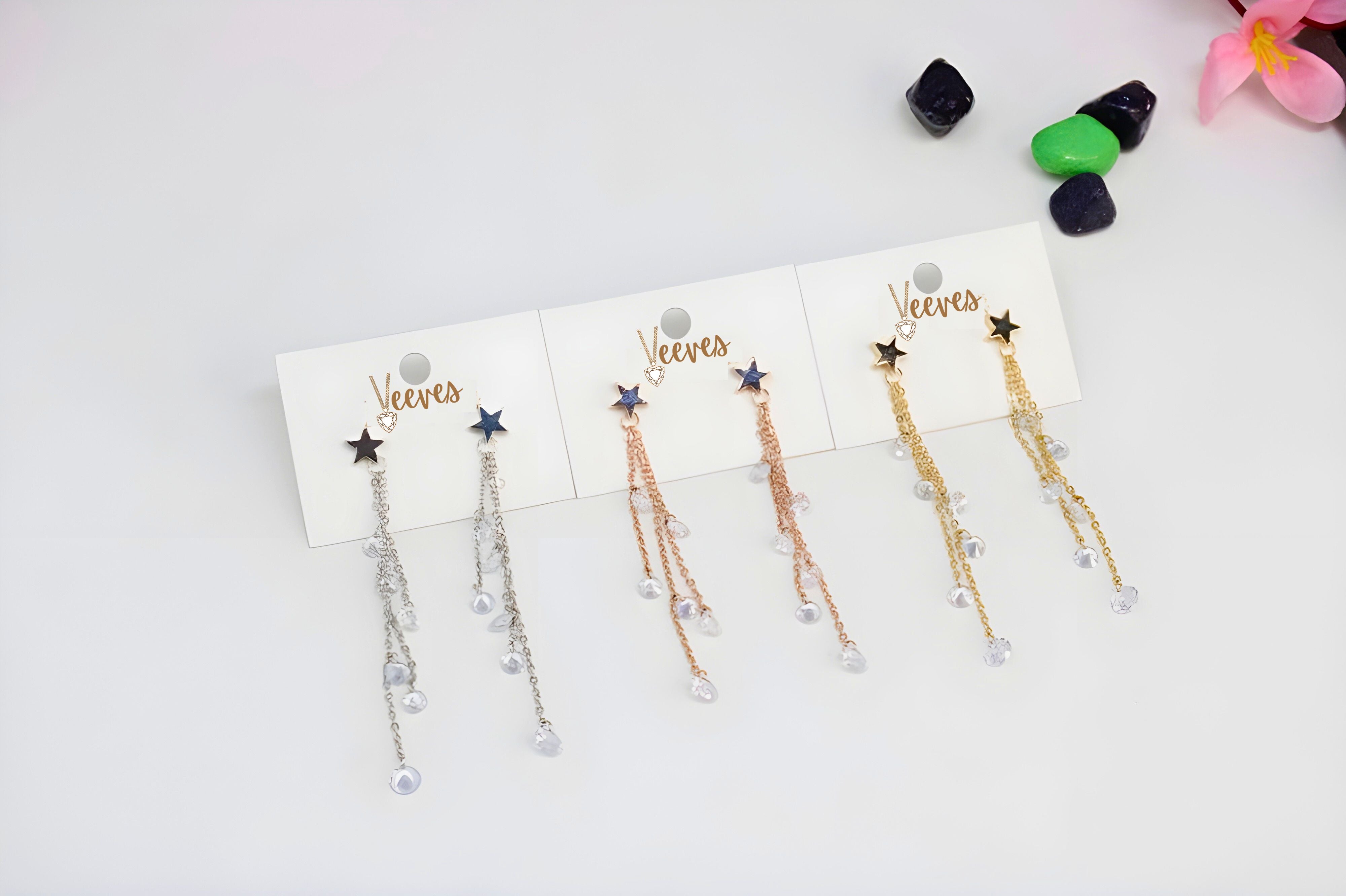 Stellar Night Star Drop Earrings