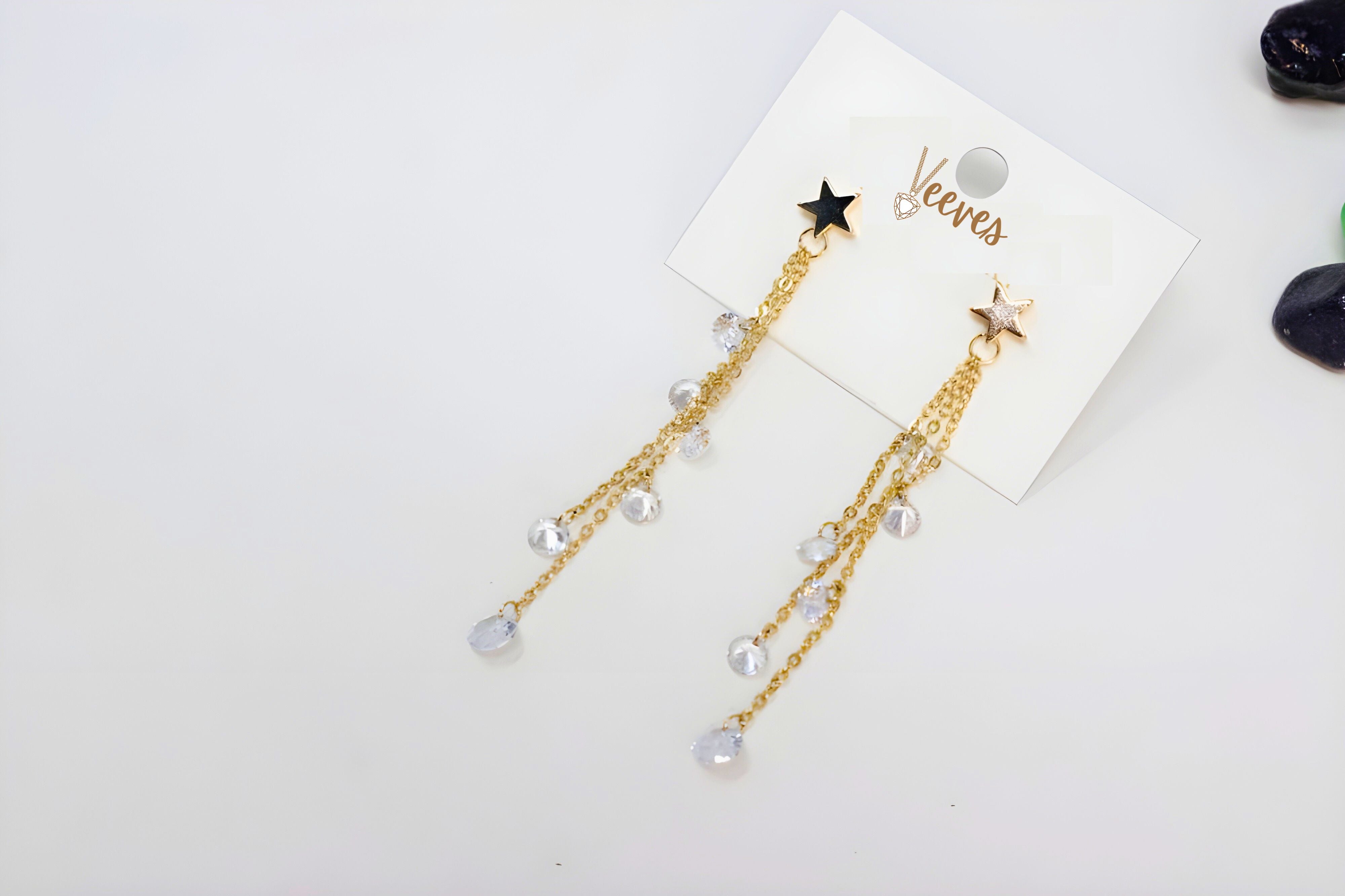 Stellar Night Star Drop Earrings