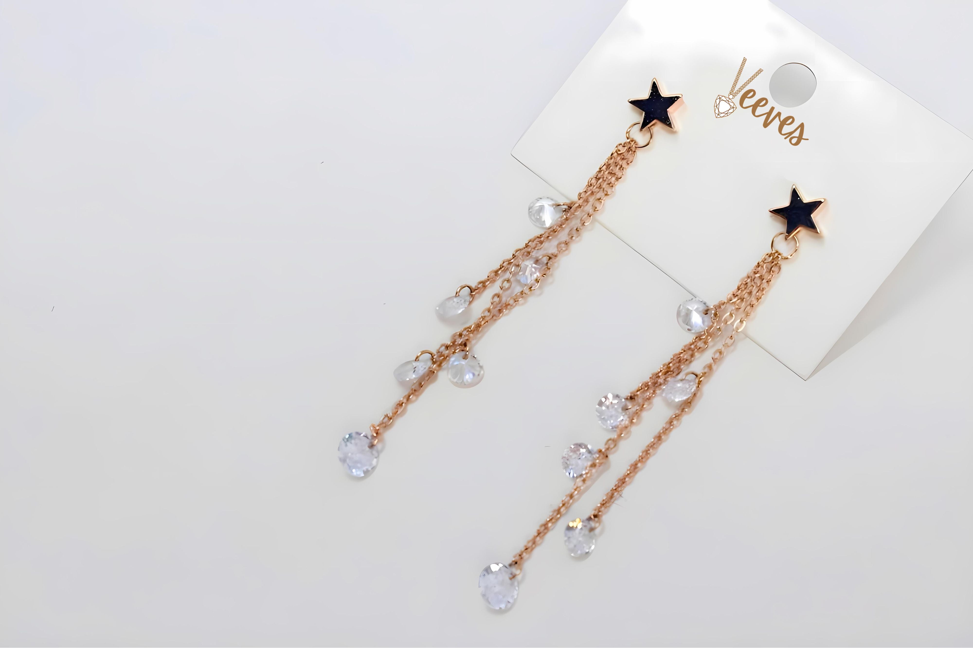 Stellar Night Star Drop Earrings