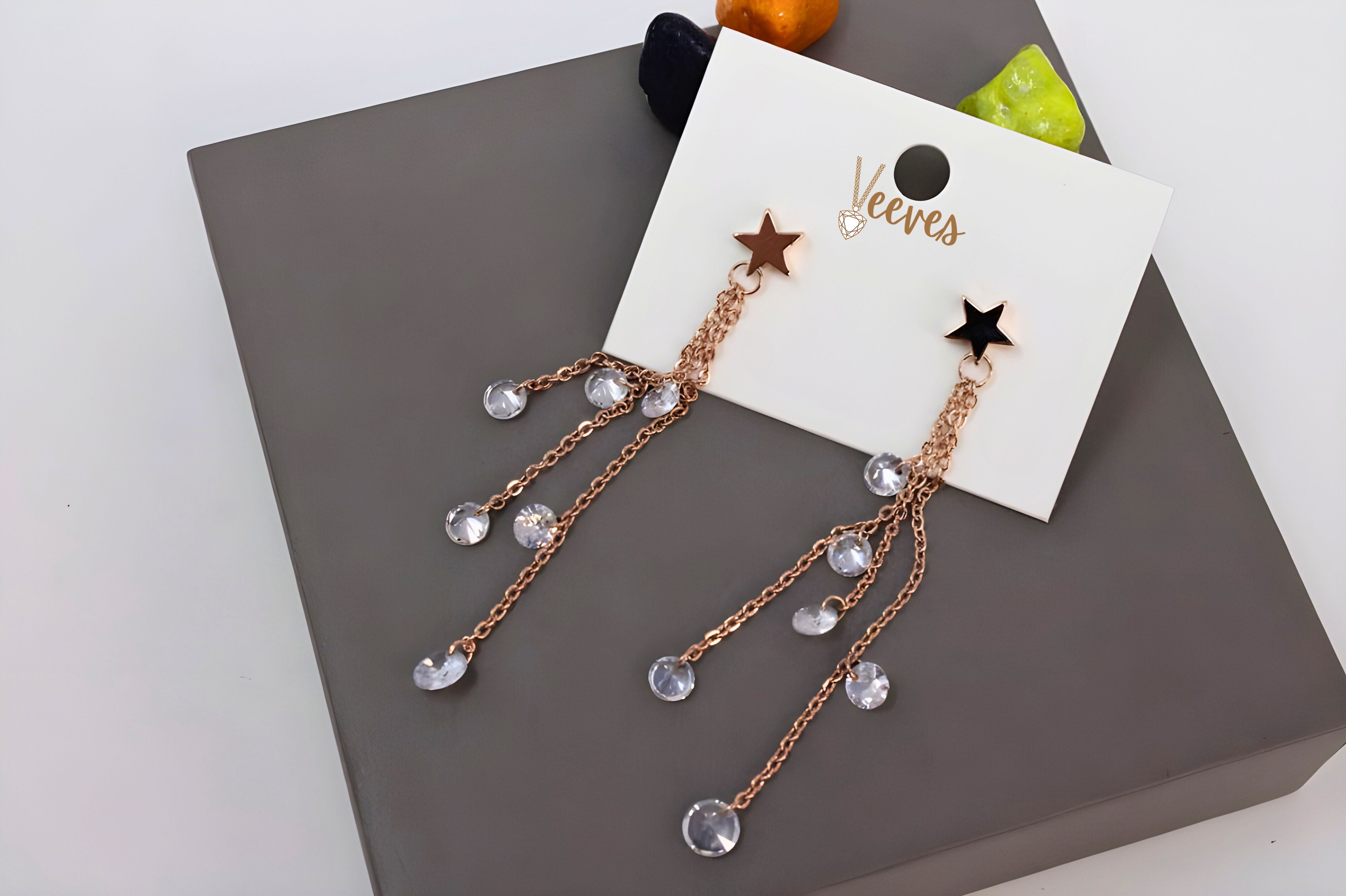 Stellar Night Star Drop Earrings