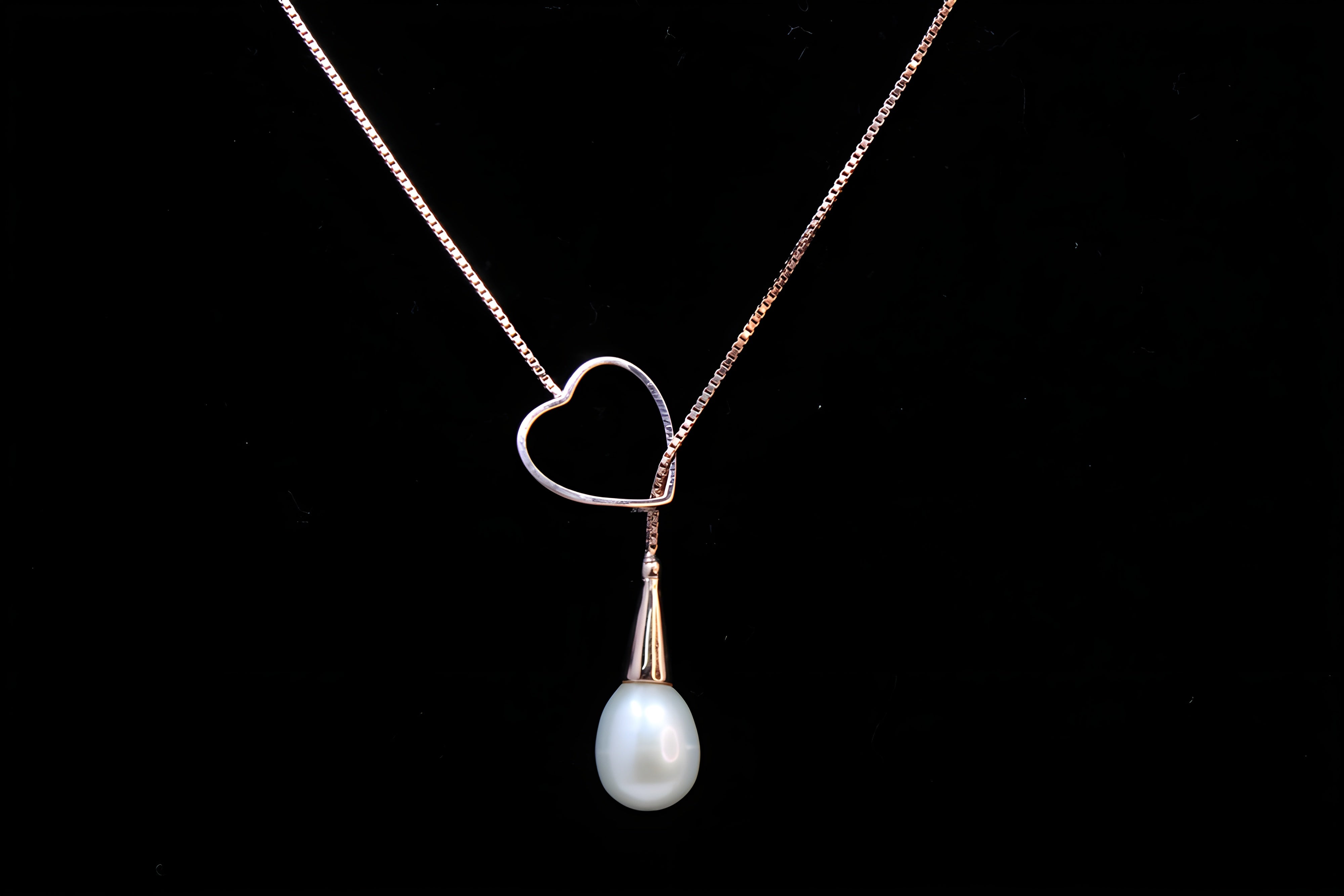 Golden Serenade Sterling Silver Pendant Set with Drop-Shaped Artificial Pearls