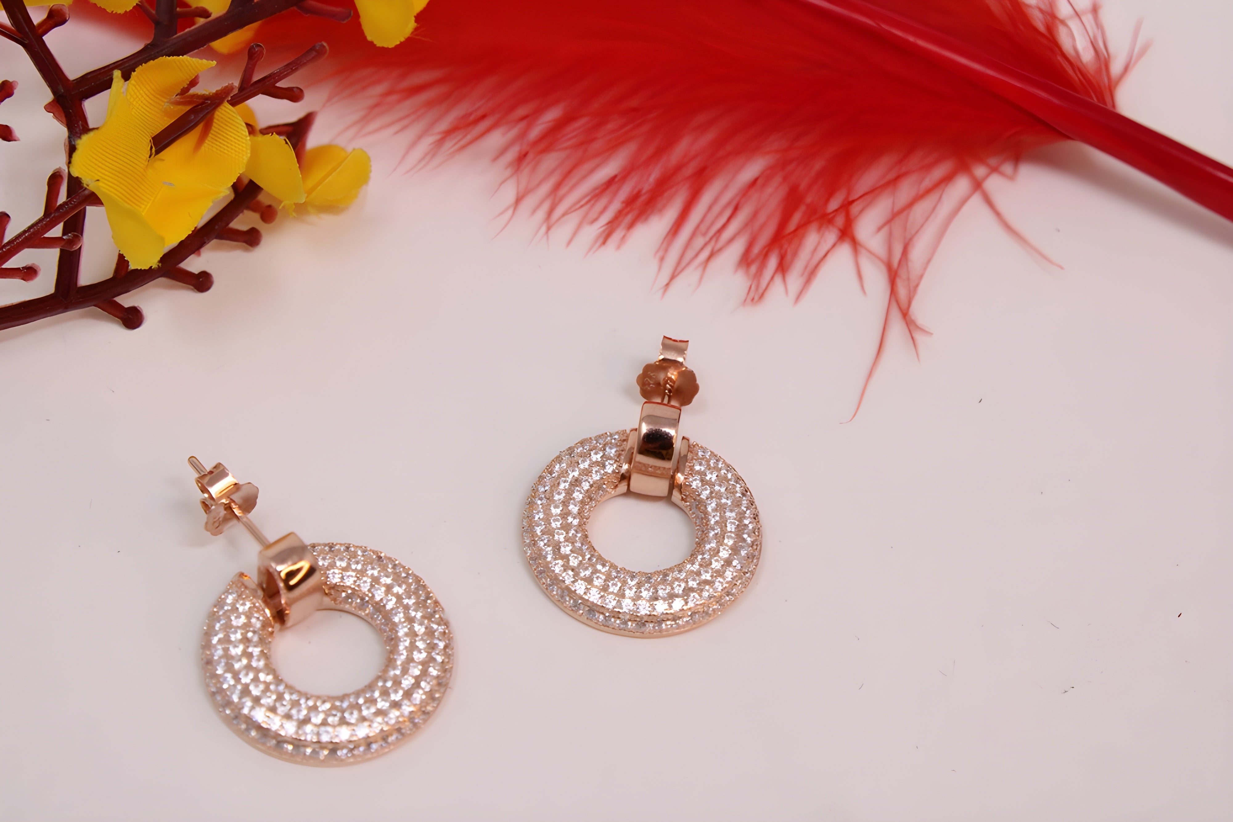 Golden Sophistication 92.5 Sterling Silver Earrings