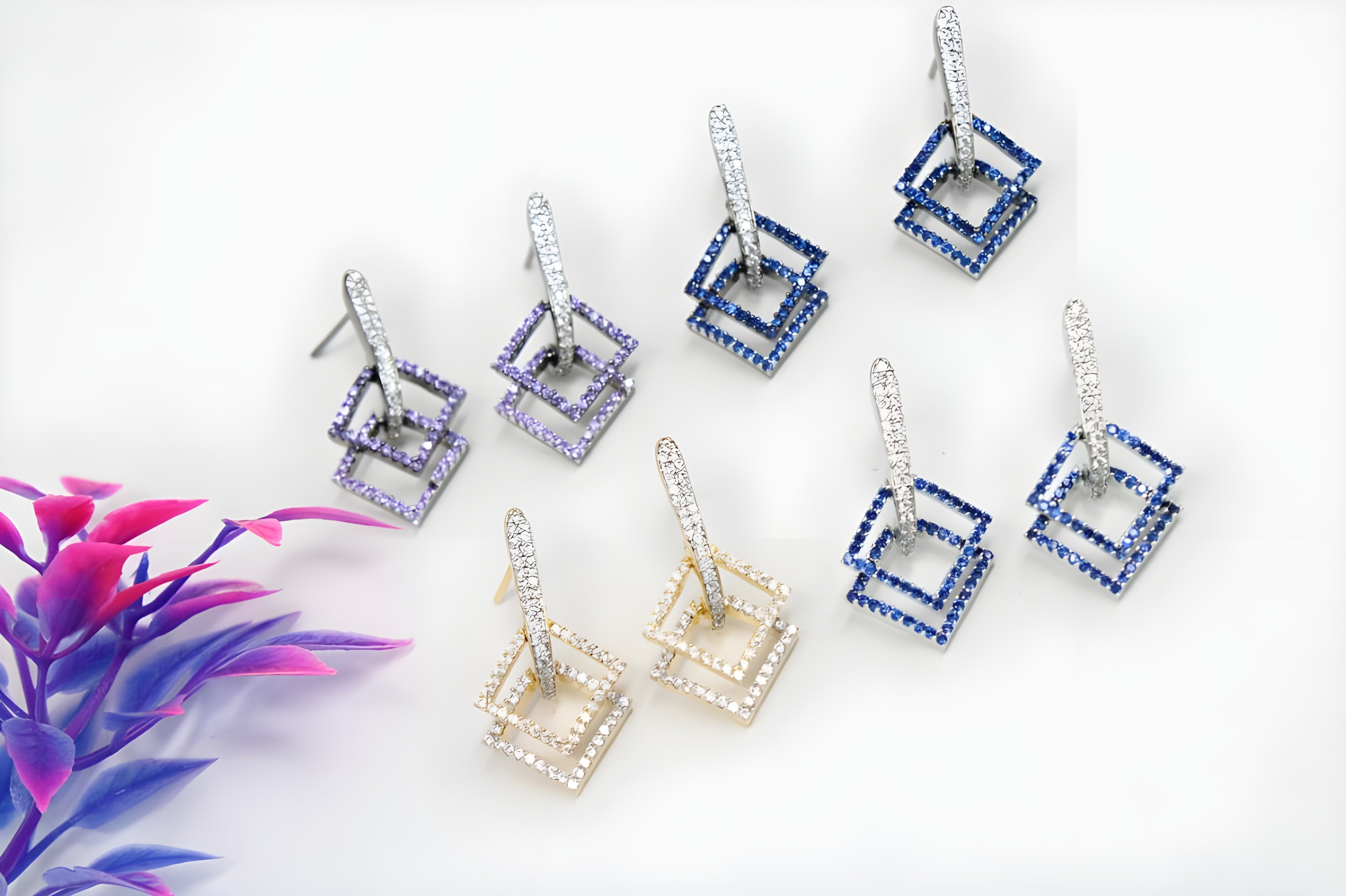 Prism Glitz Square Earrings