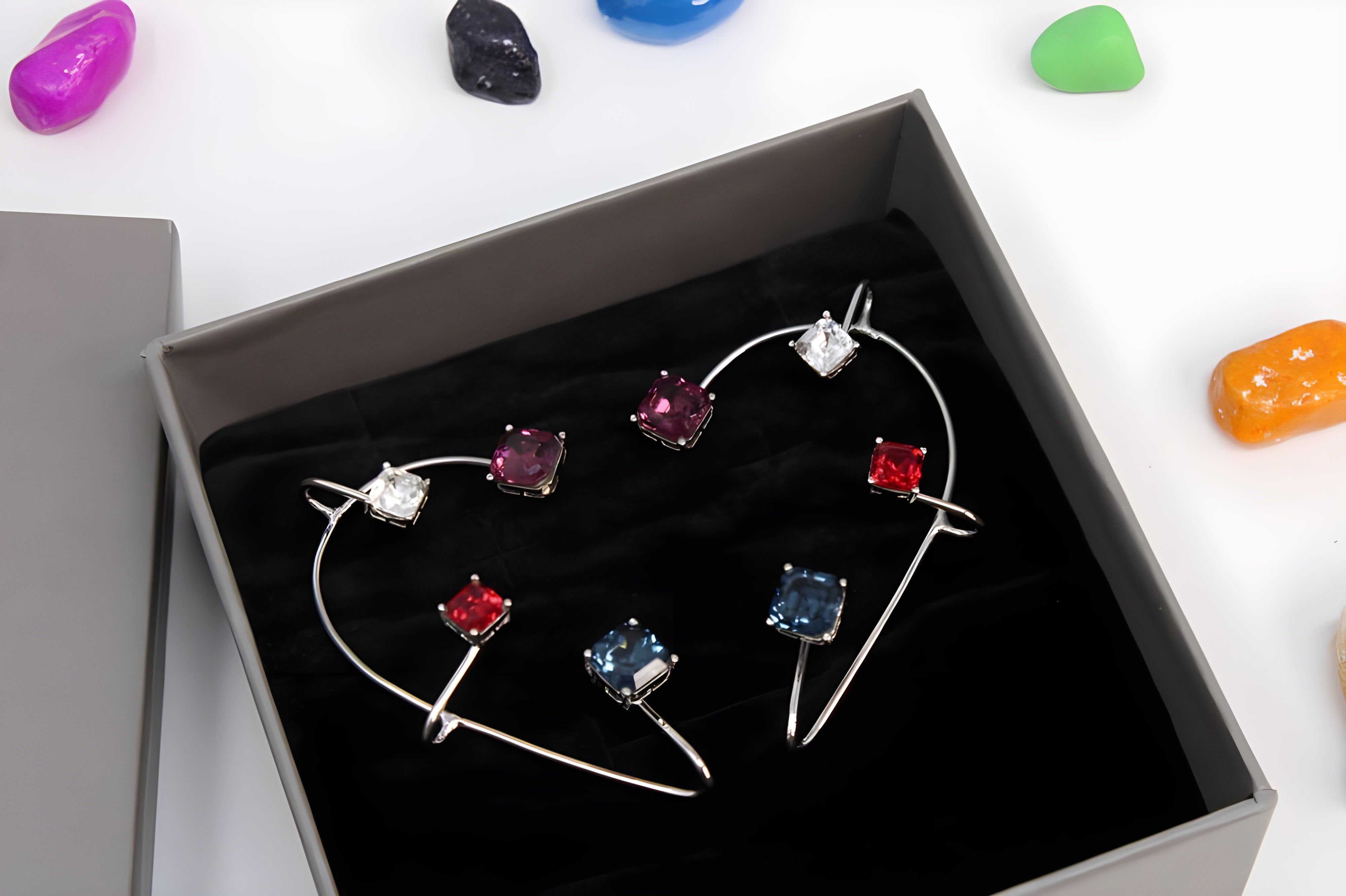 Celestial Sparkle Gemstone Stud Earrings