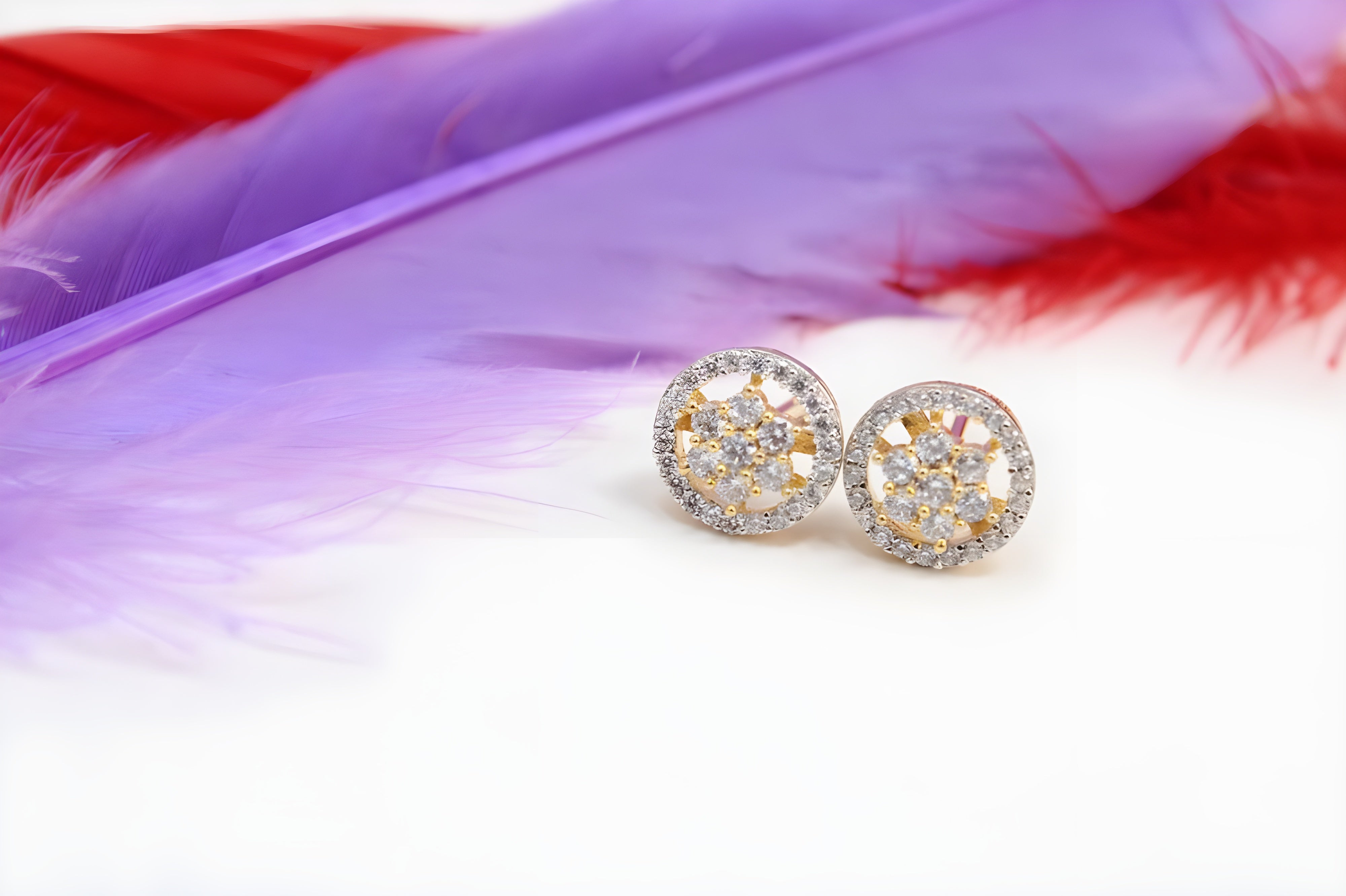 Blooming Elegance: Golden Crystal Flower Earrings