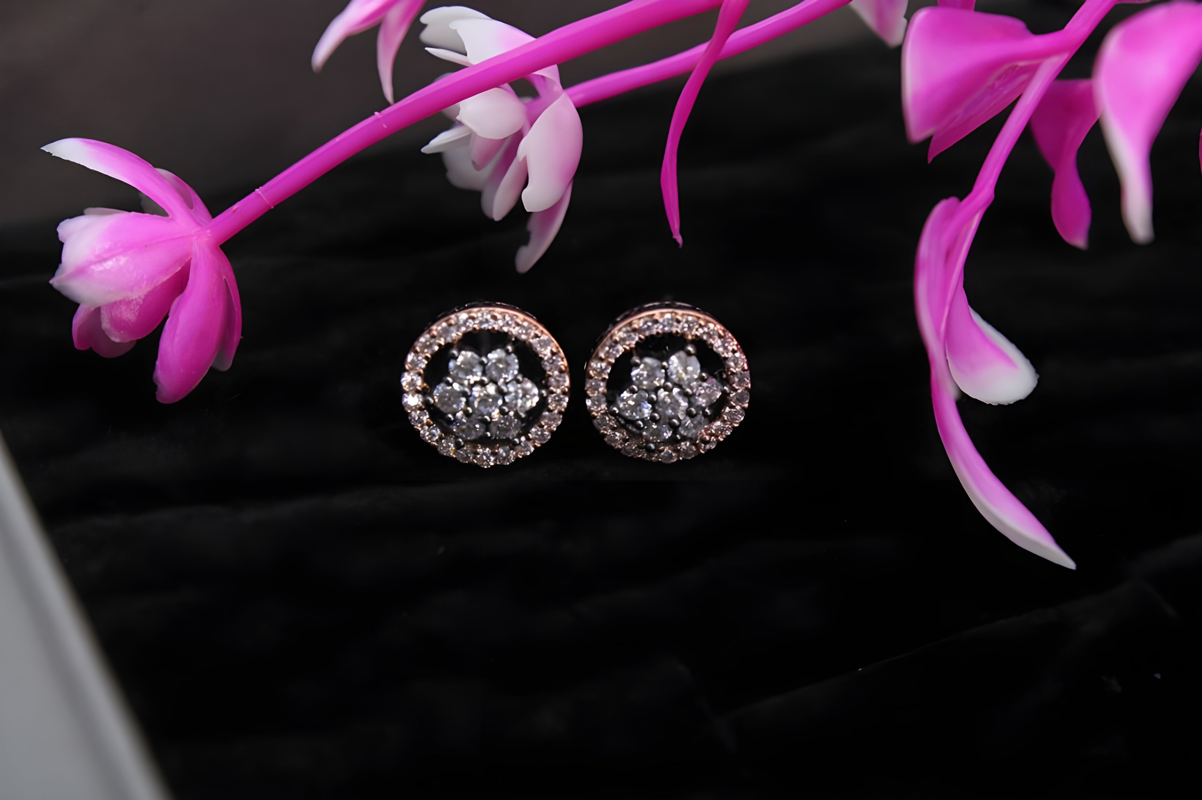 Blooming Elegance: Golden Crystal Flower Earrings