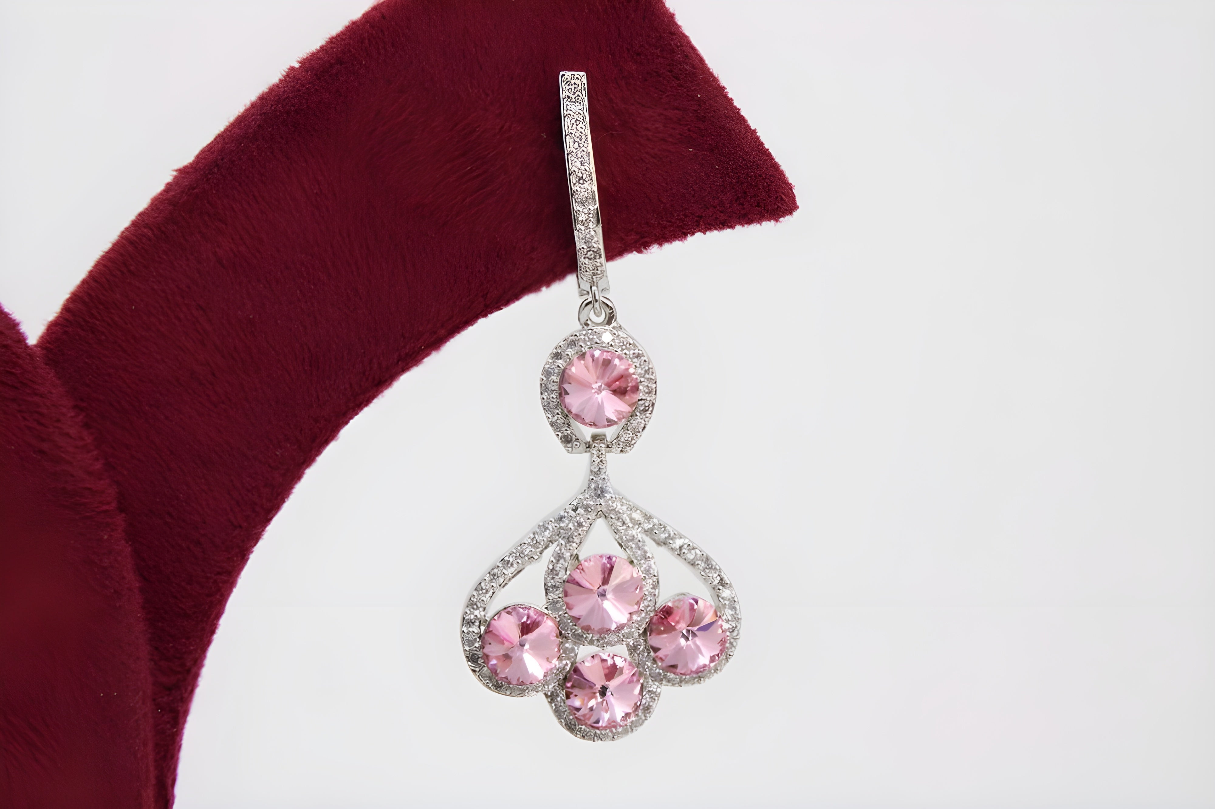 Sparkling Elegance: Morganite and Diamond Halo Drop Earrings