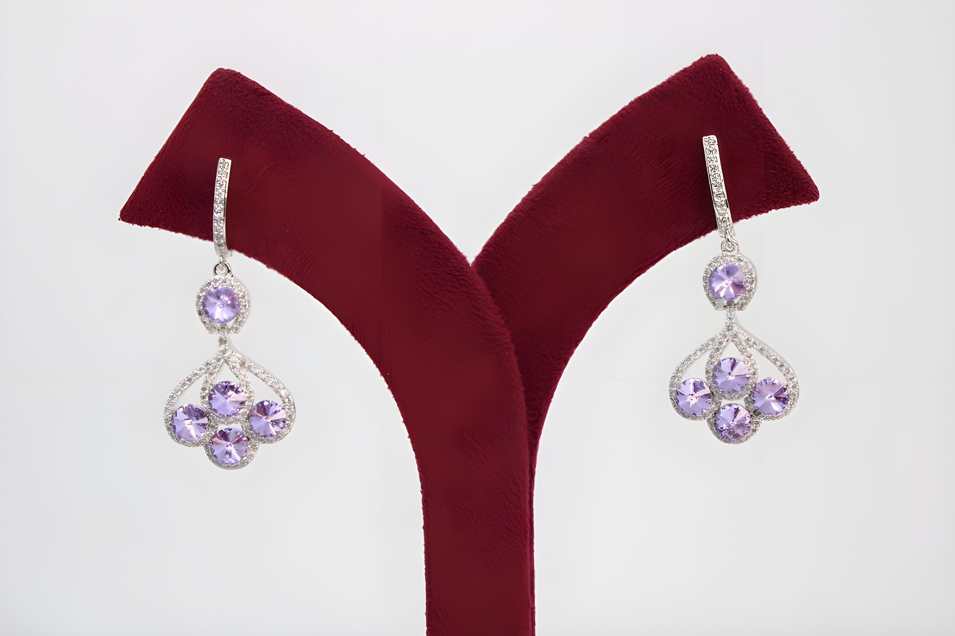 Sparkling Elegance: Morganite and Diamond Halo Drop Earrings