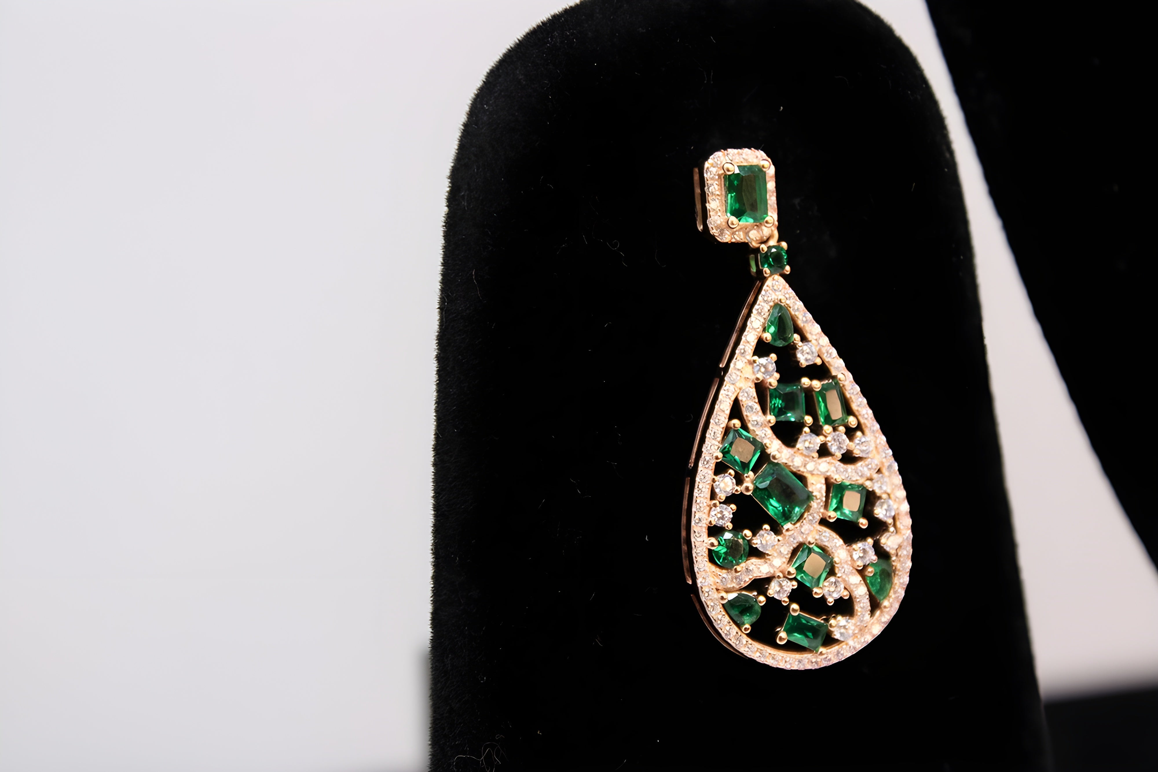 Emerald Glow VeeLux Premium Crystal Earrings