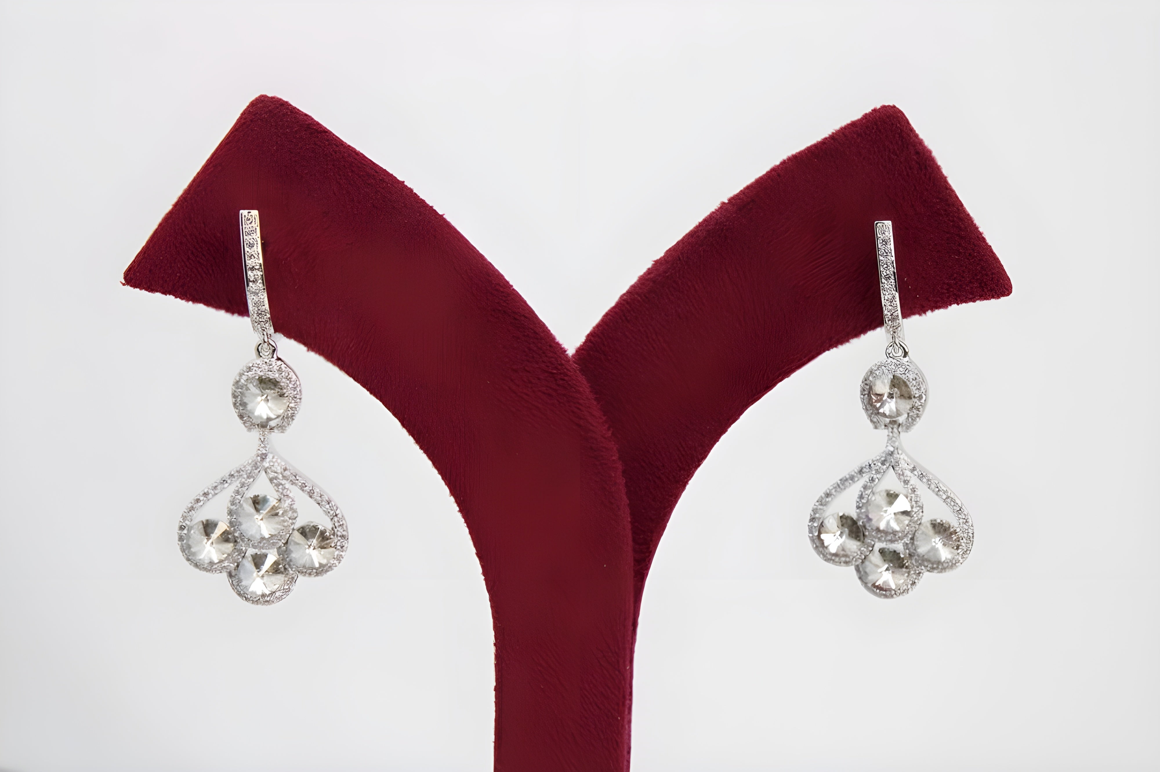 Sparkling Elegance: Morganite and Diamond Halo Drop Earrings