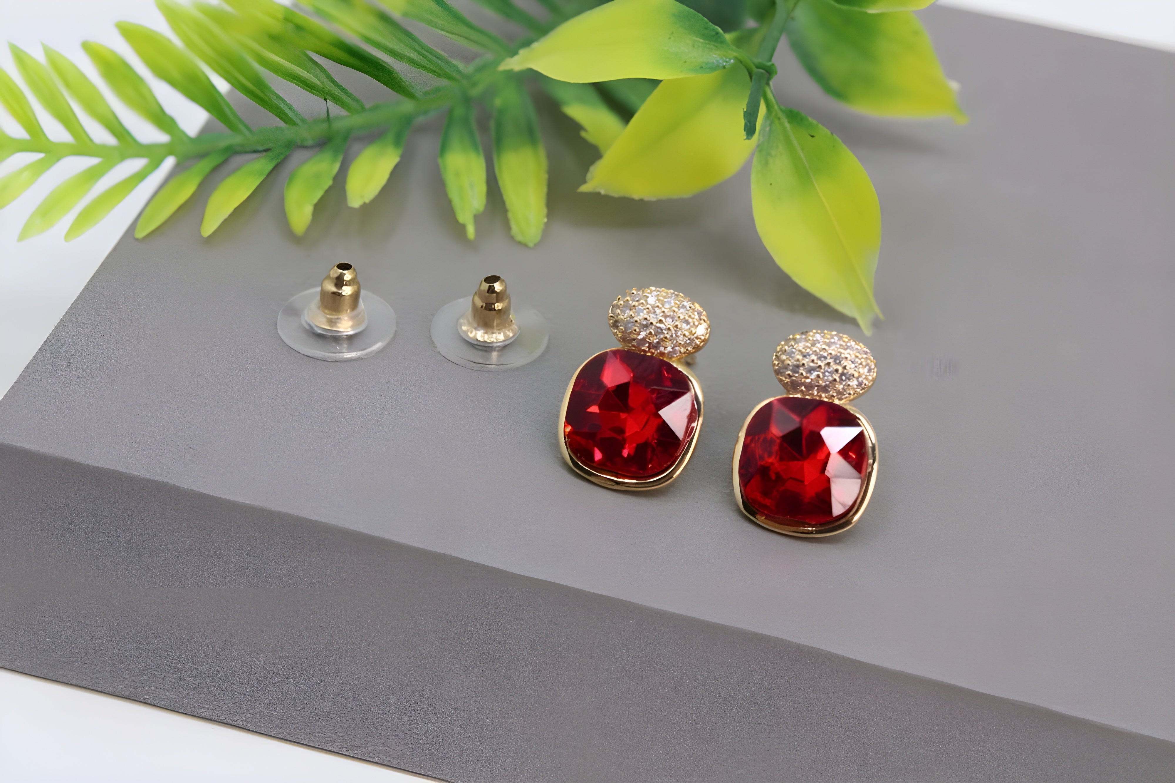 Radiant Ruby Cascade Earrings