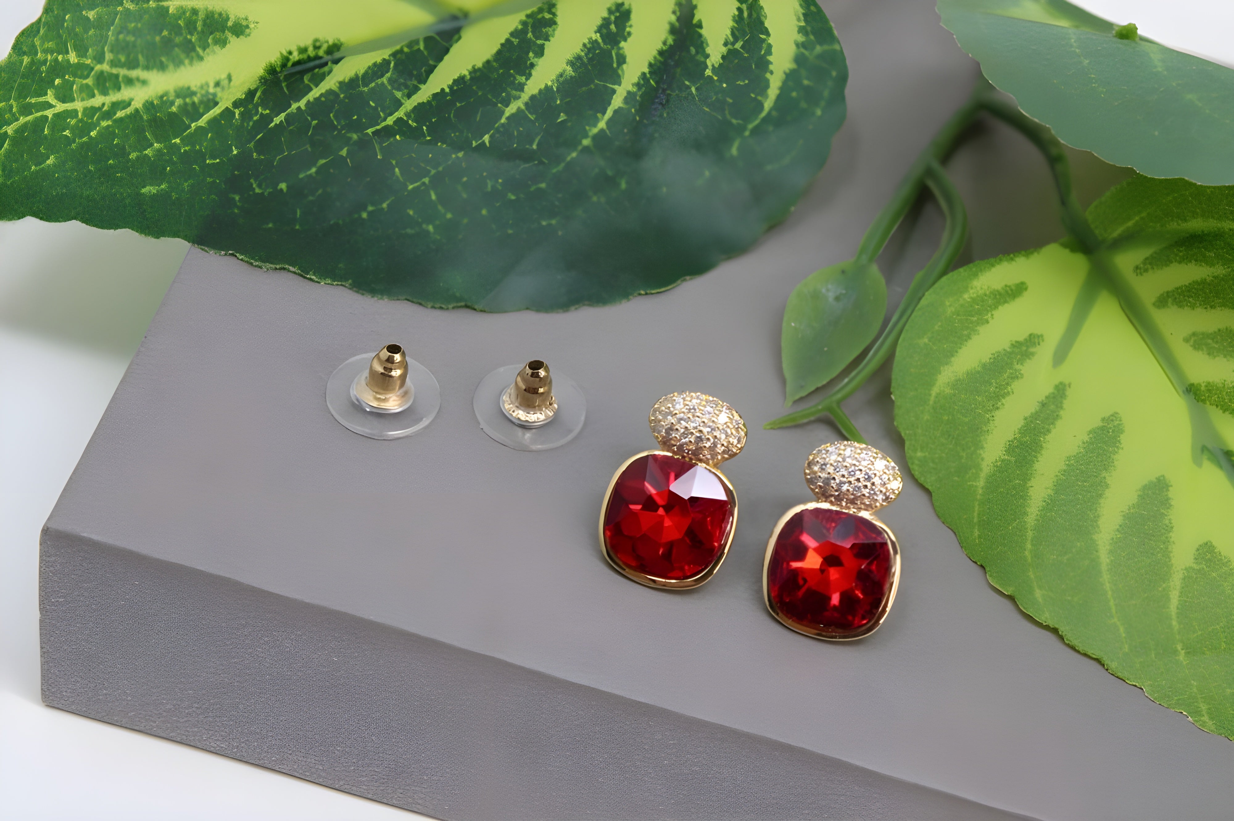 Radiant Ruby Cascade Earrings