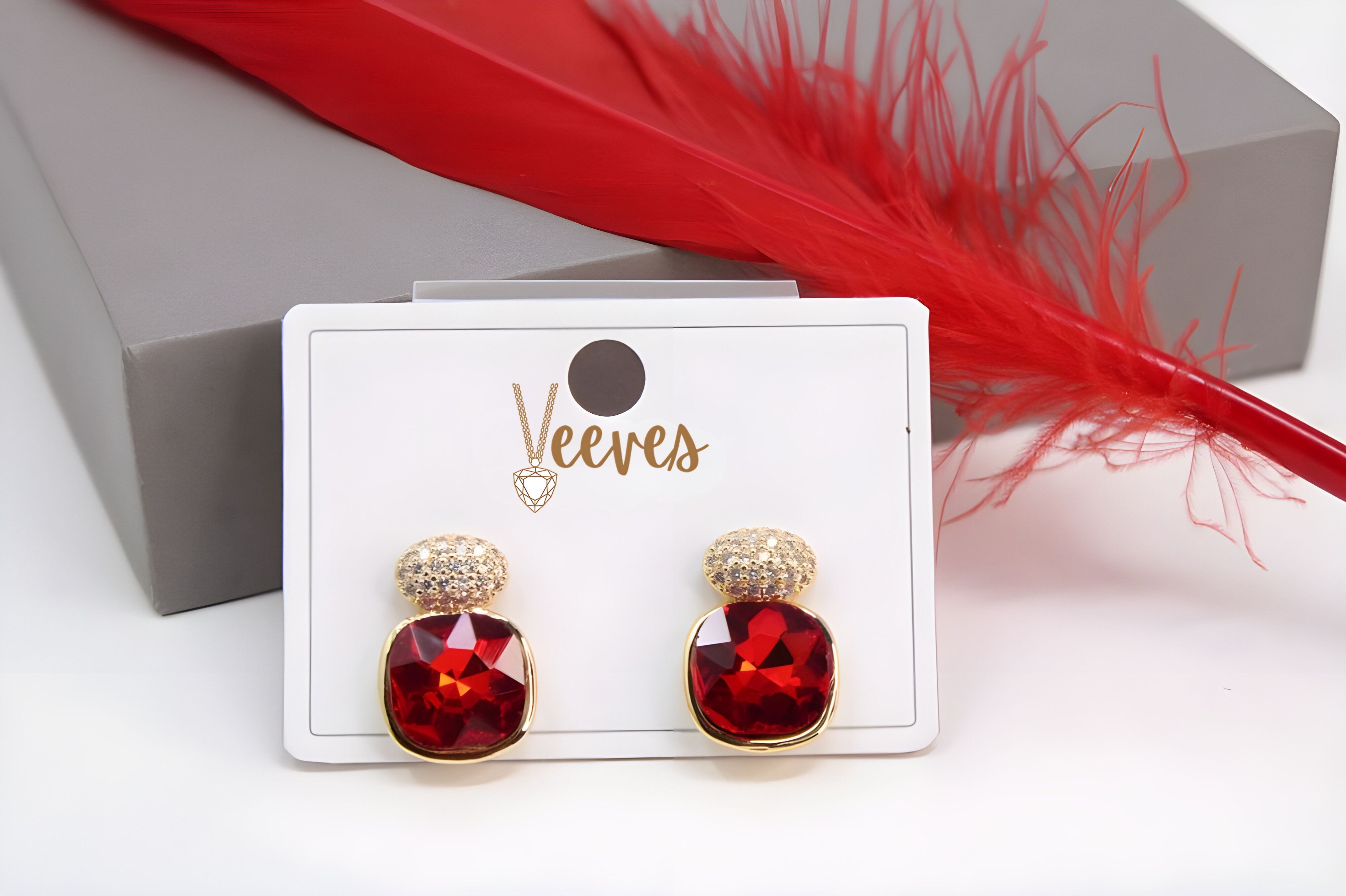 Radiant Ruby Cascade Earrings