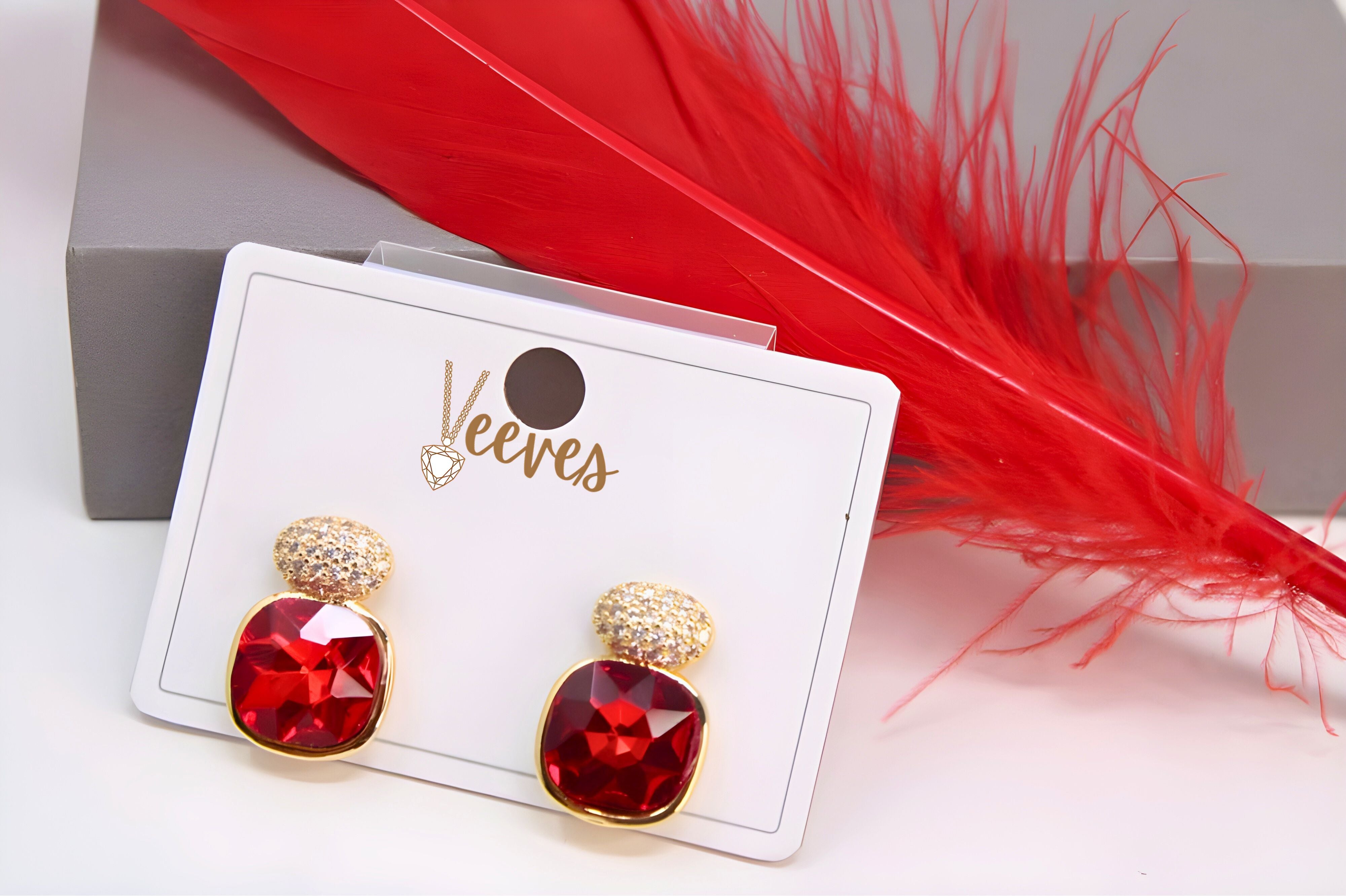 Radiant Ruby Cascade Earrings