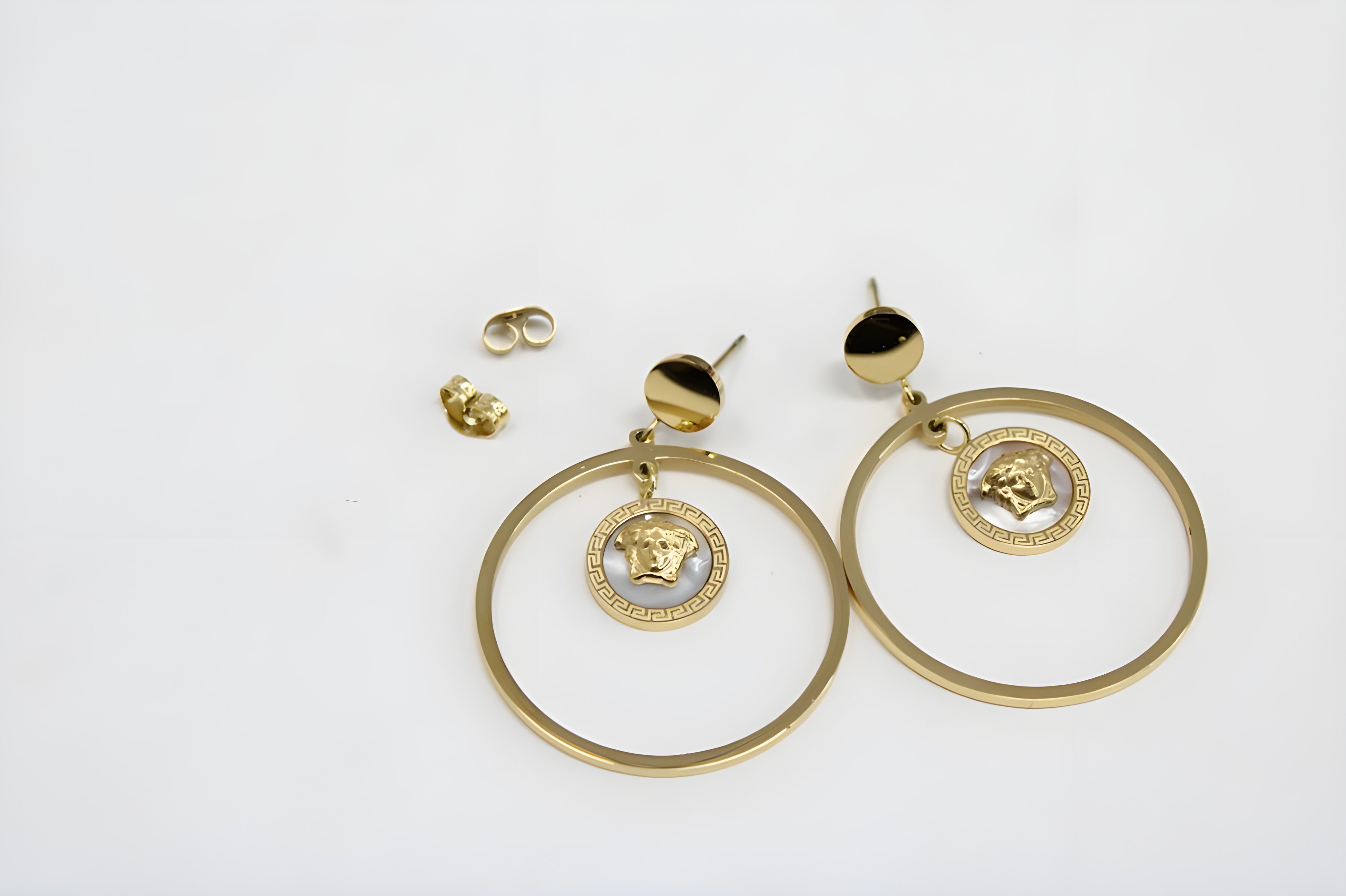 Golden Medusa Mini Hoop Earrings