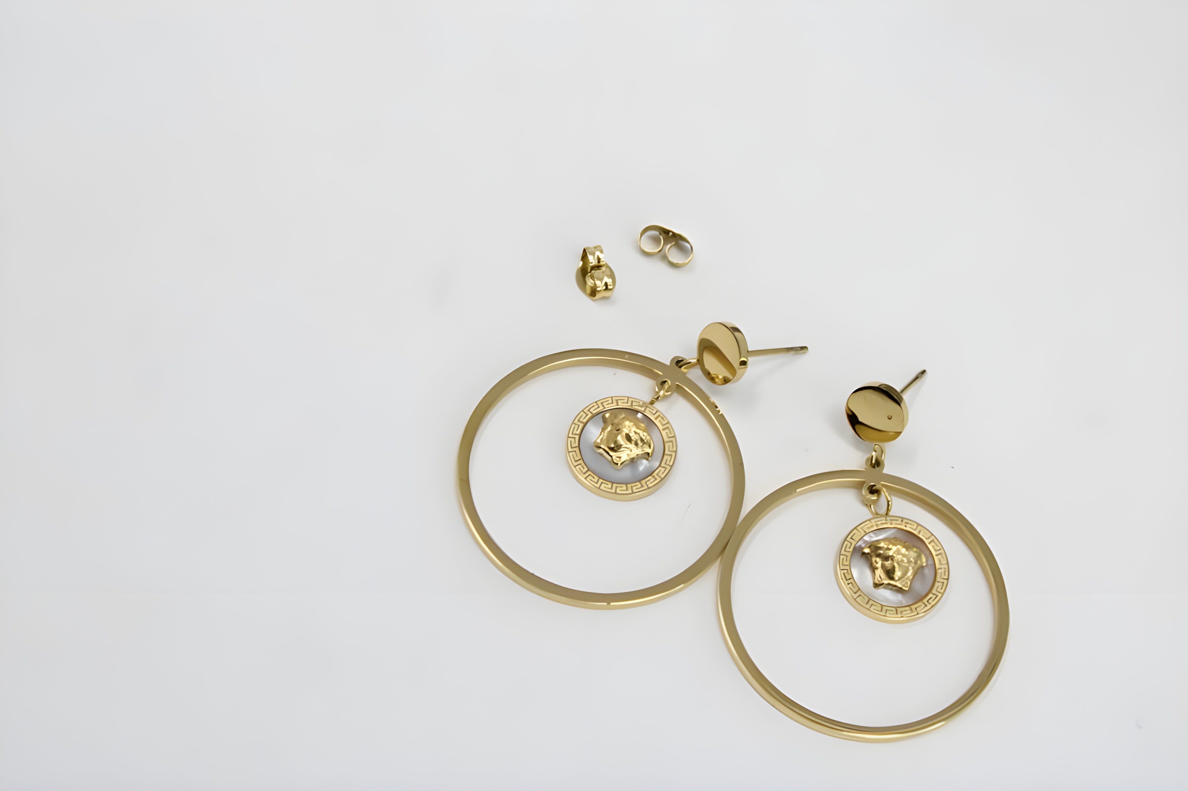 Golden Medusa Mini Hoop Earrings