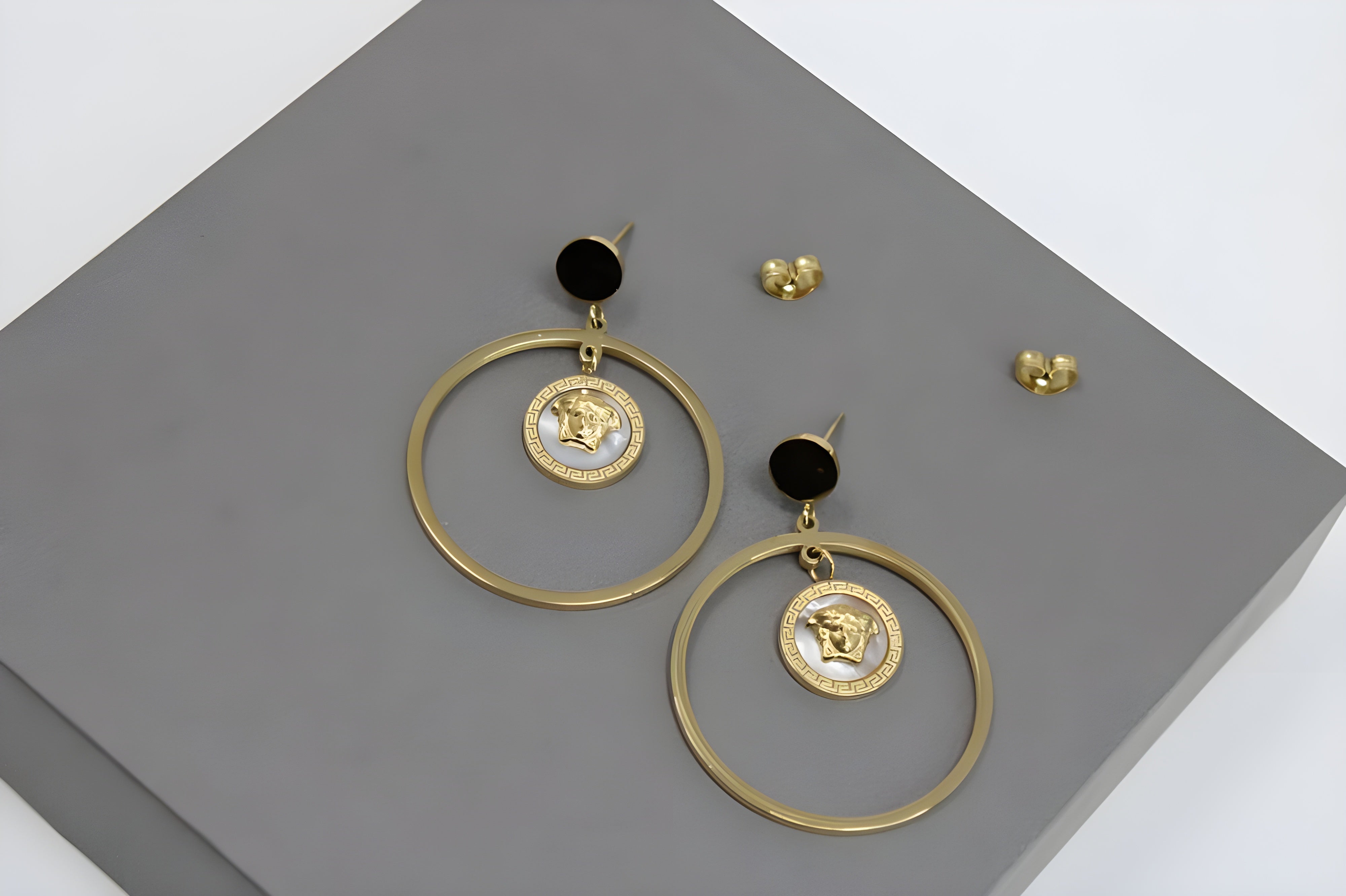 Golden Medusa Mini Hoop Earrings