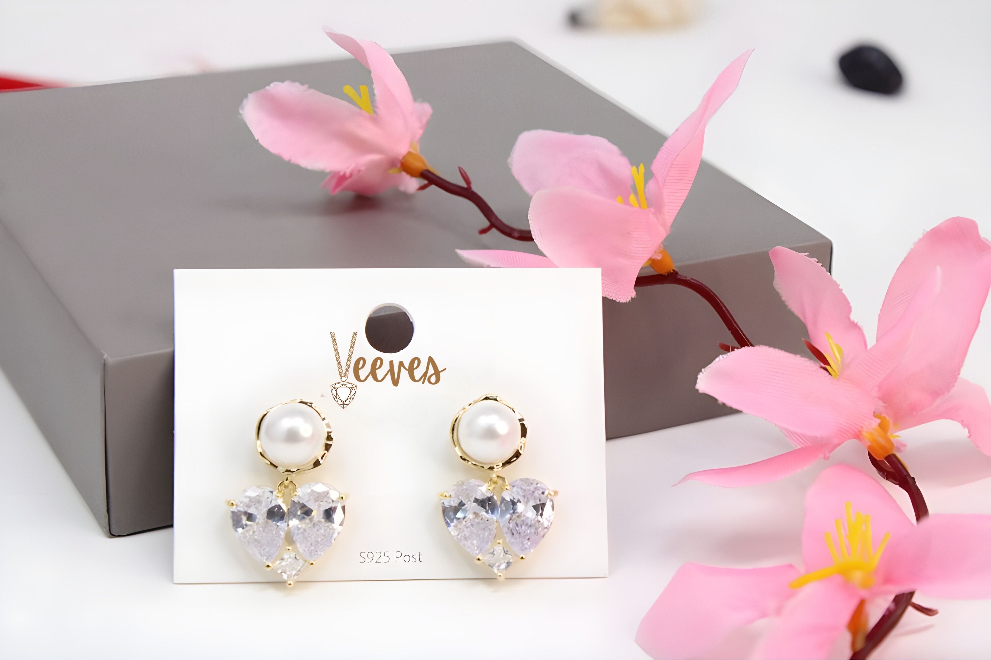 Enchanted Pearl and Diamond Sweetheart Earrings