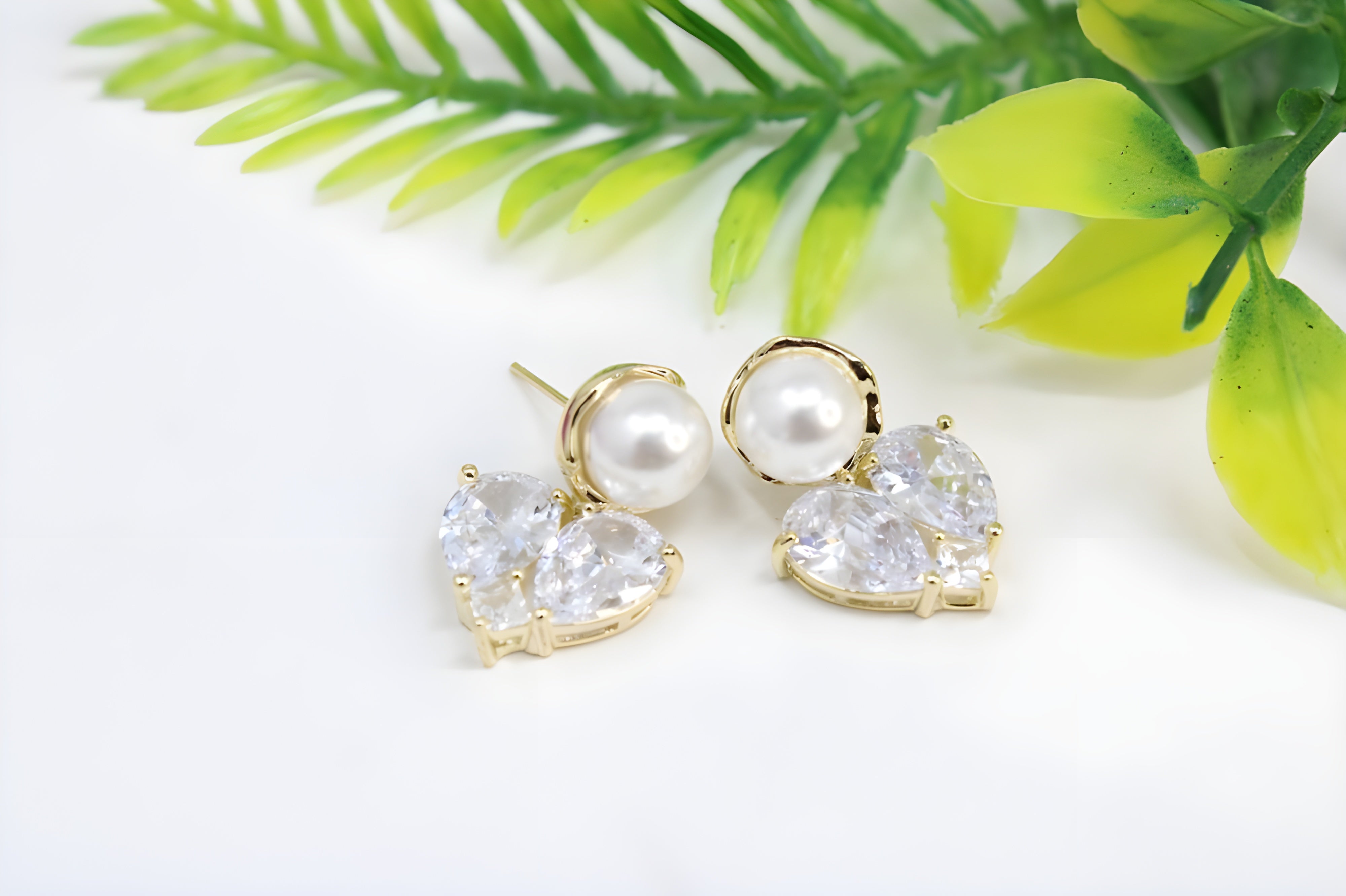 Enchanted Pearl and Diamond Sweetheart Earrings