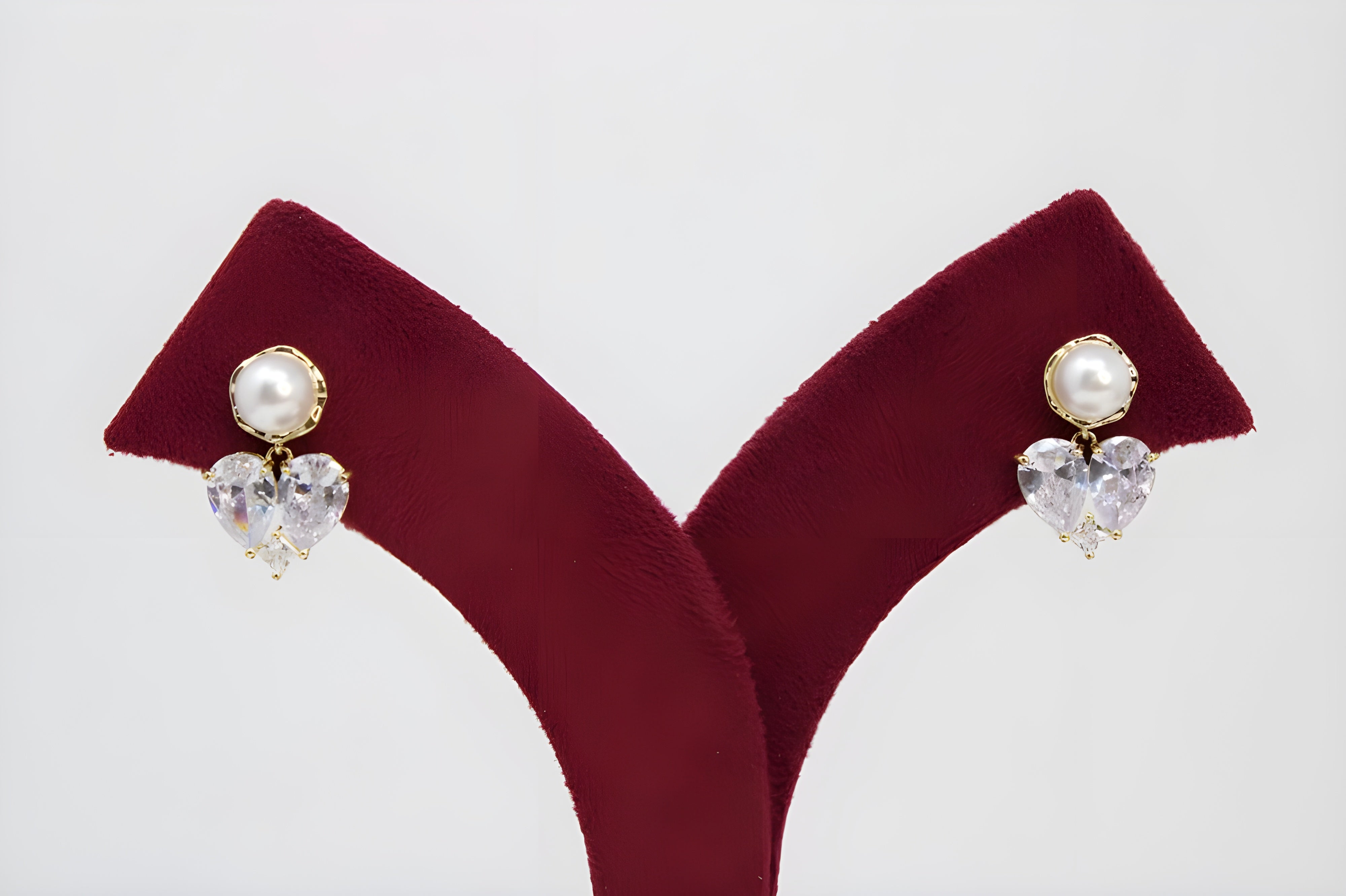 Enchanted Pearl and Diamond Sweetheart Earrings