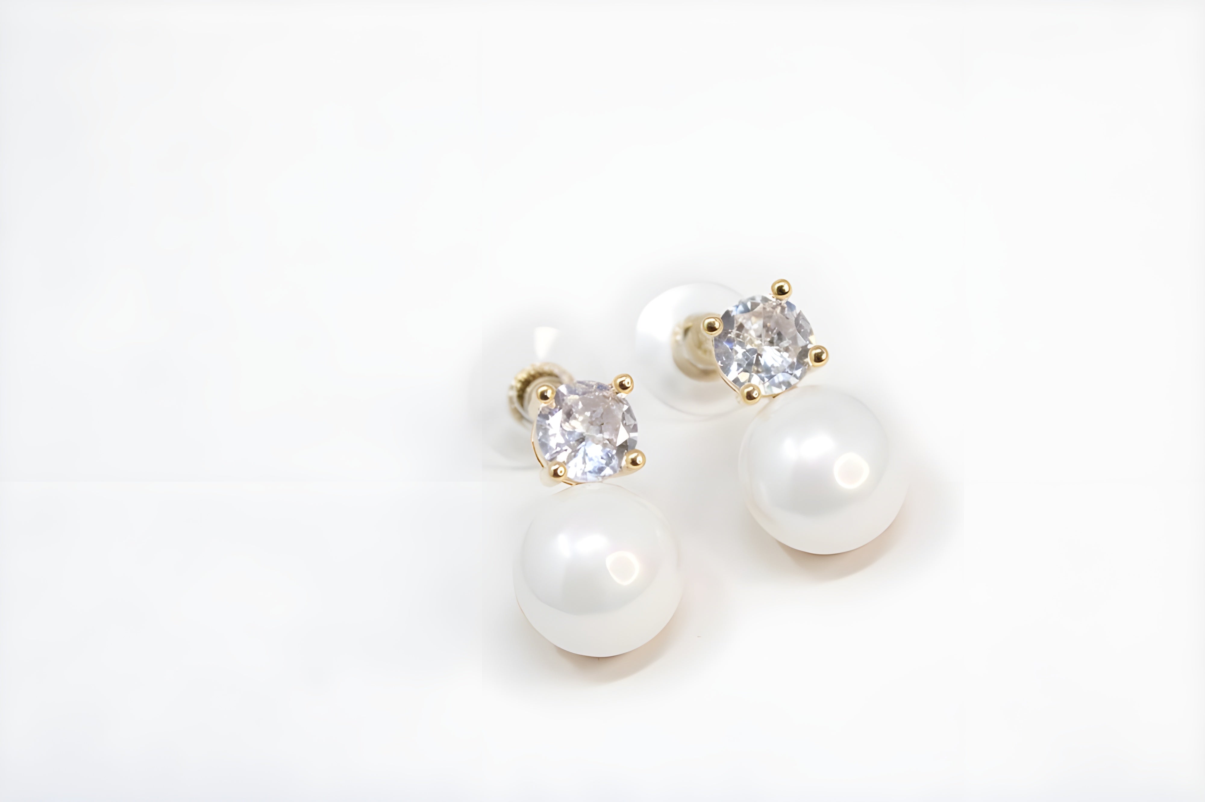 Enchanted Pearl and Diamond Sweetheart Earrings