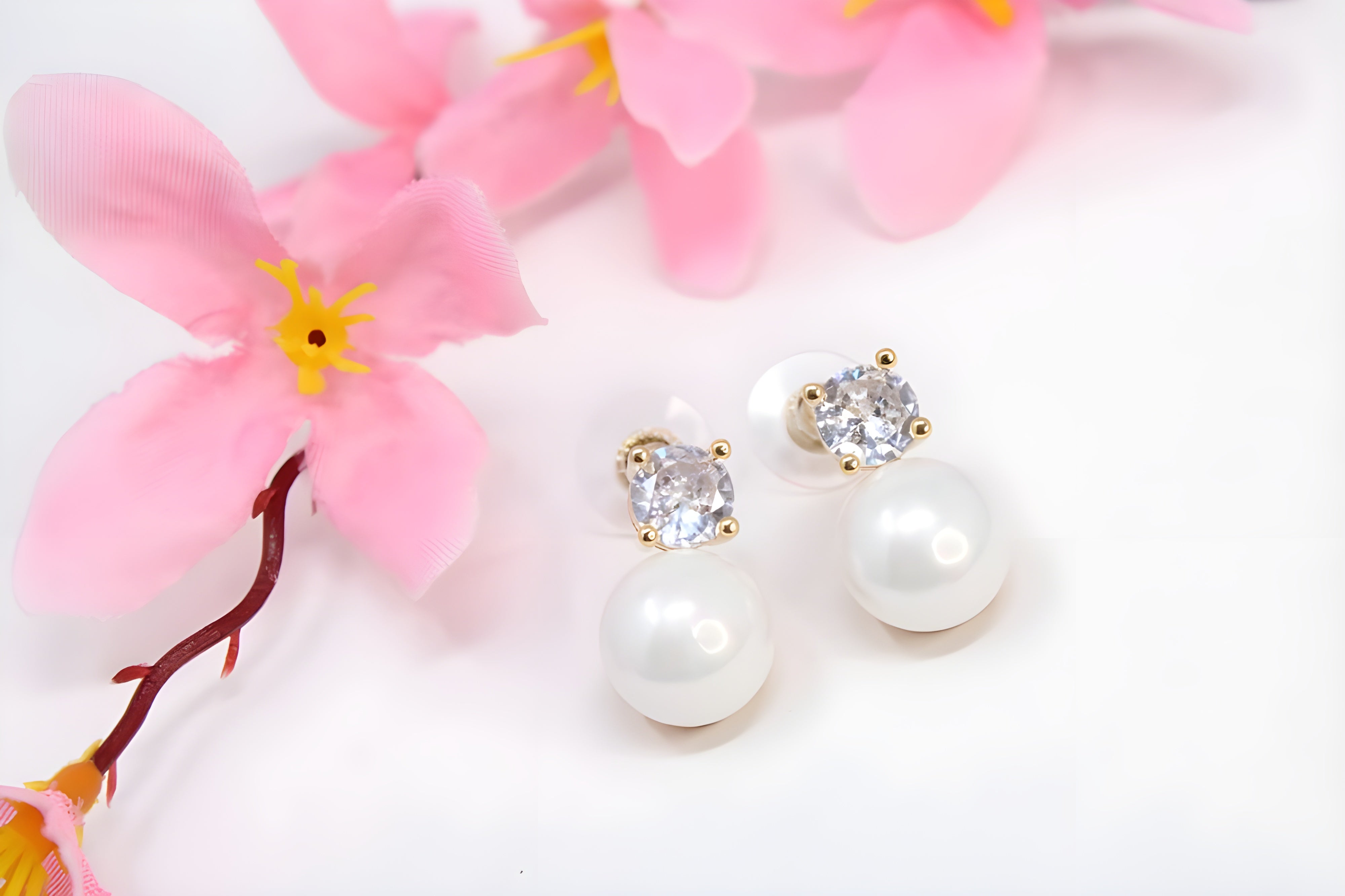 Enchanted Pearl and Diamond Sweetheart Earrings